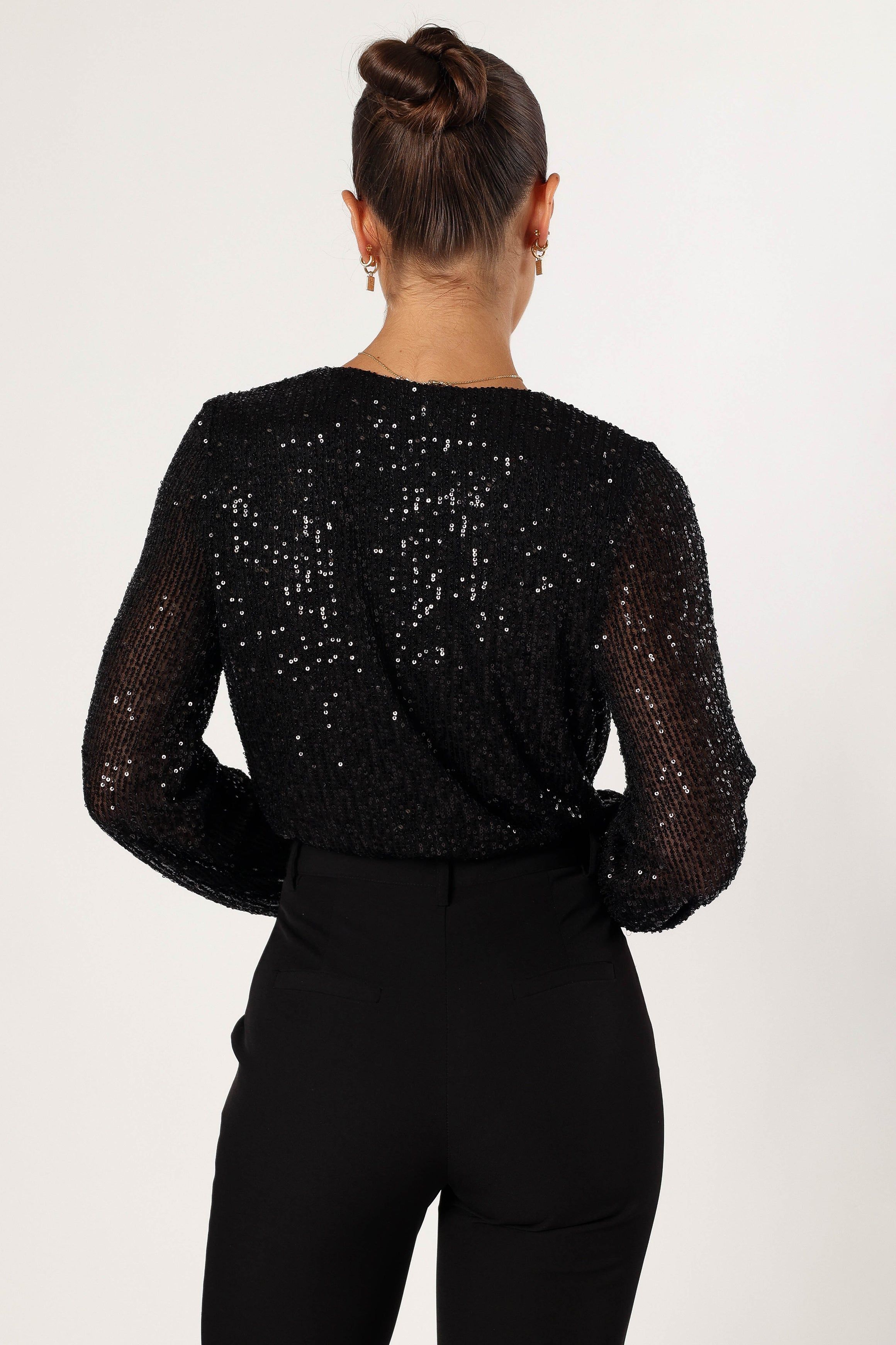 Urvi Sequin Bodysuit - Black sold by Petal & Pup product image thumbnail 3