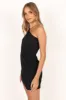 Pontee One Shoulder Pleated Mini Dress - Black sold by Petal & Pup