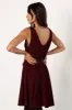 Margaret Mini Dress - Burgundy sold by Petal & Pup