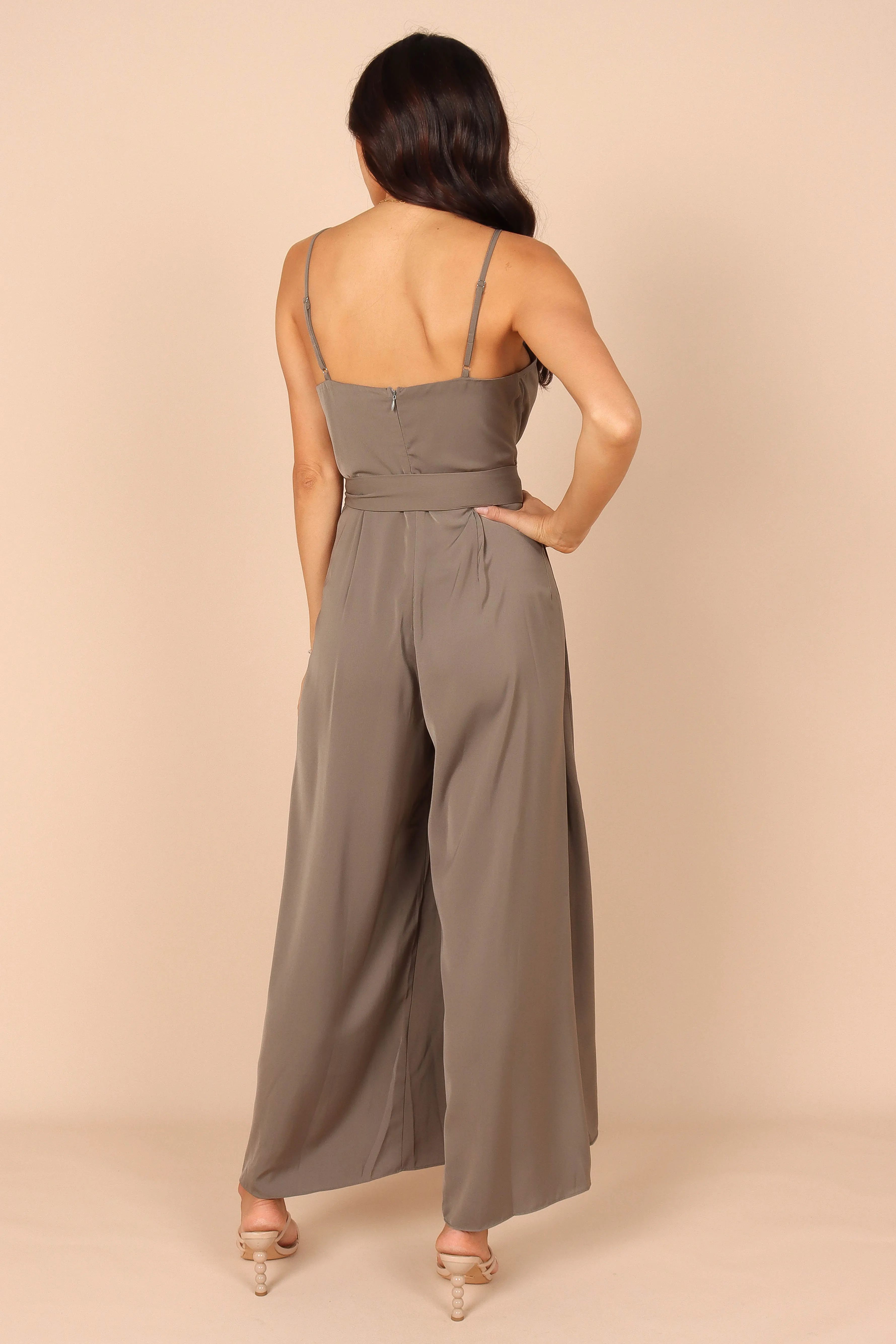 Laroy Wide Leg Split Jumpsuit - Olive sold by Petal & Pup product image thumbnail 2