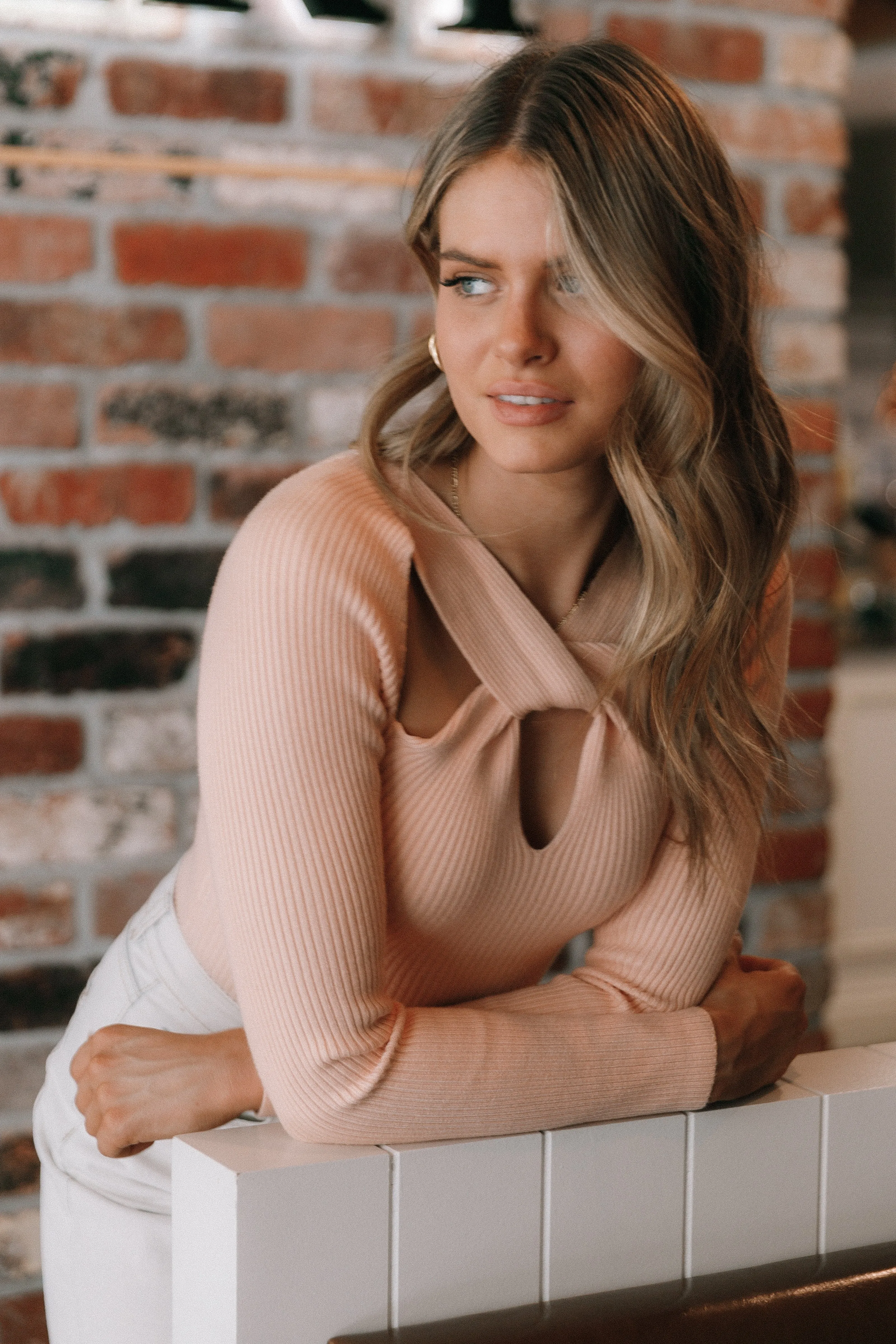 Caroline Knitted Top - Peach sold by Petal & Pup product image thumbnail 2