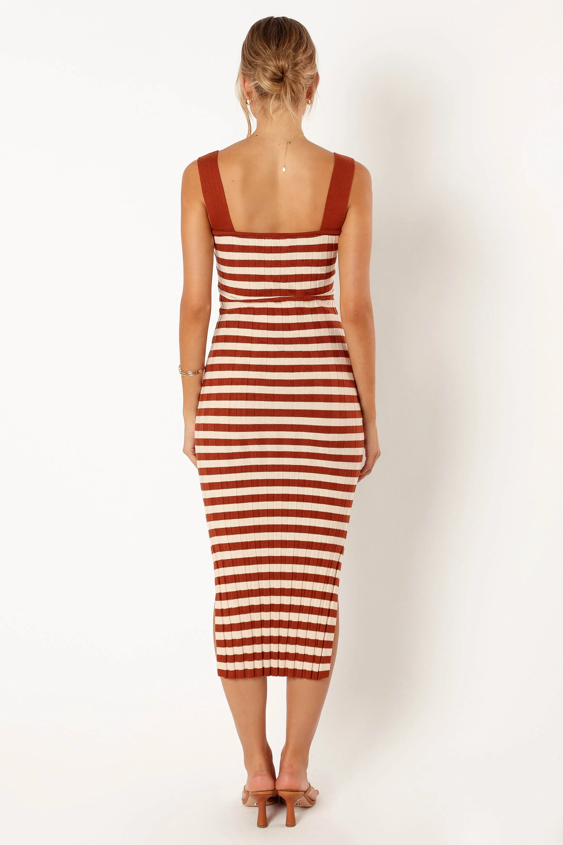 Ledger Midi Dress - Tan Stripe sold by Petal & Pup product image thumbnail 4