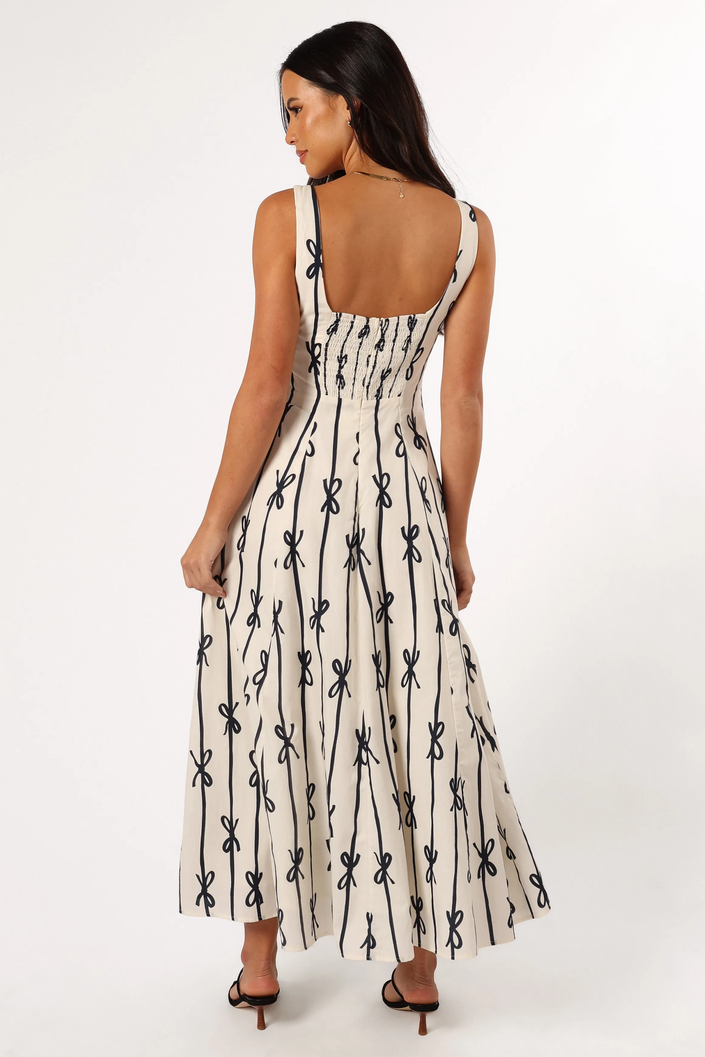 Elise Midi Bow Dress - Cream sold by Petal & Pup product image thumbnail 3