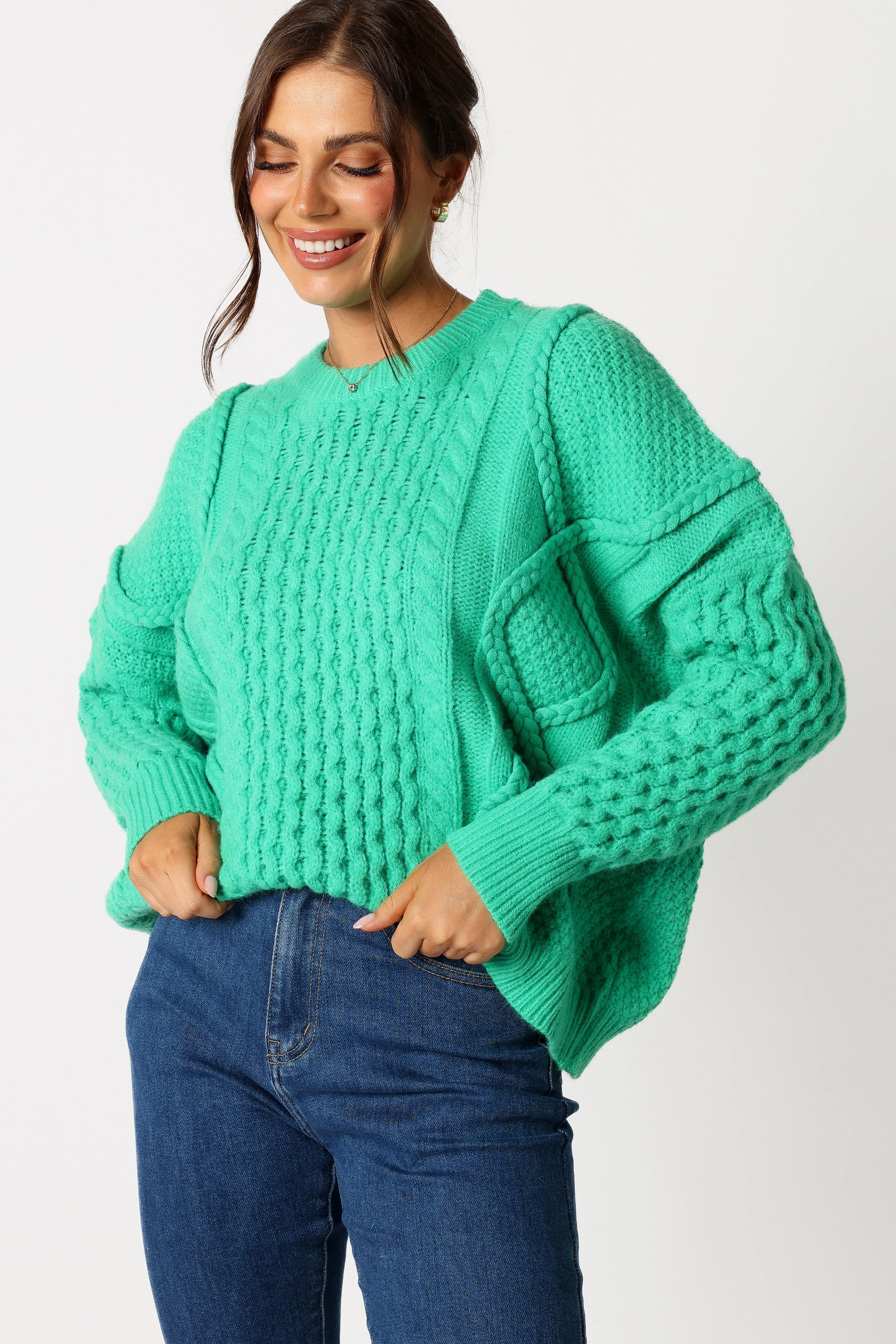 Bentley Knit Sweater - Green sold by Petal & Pup