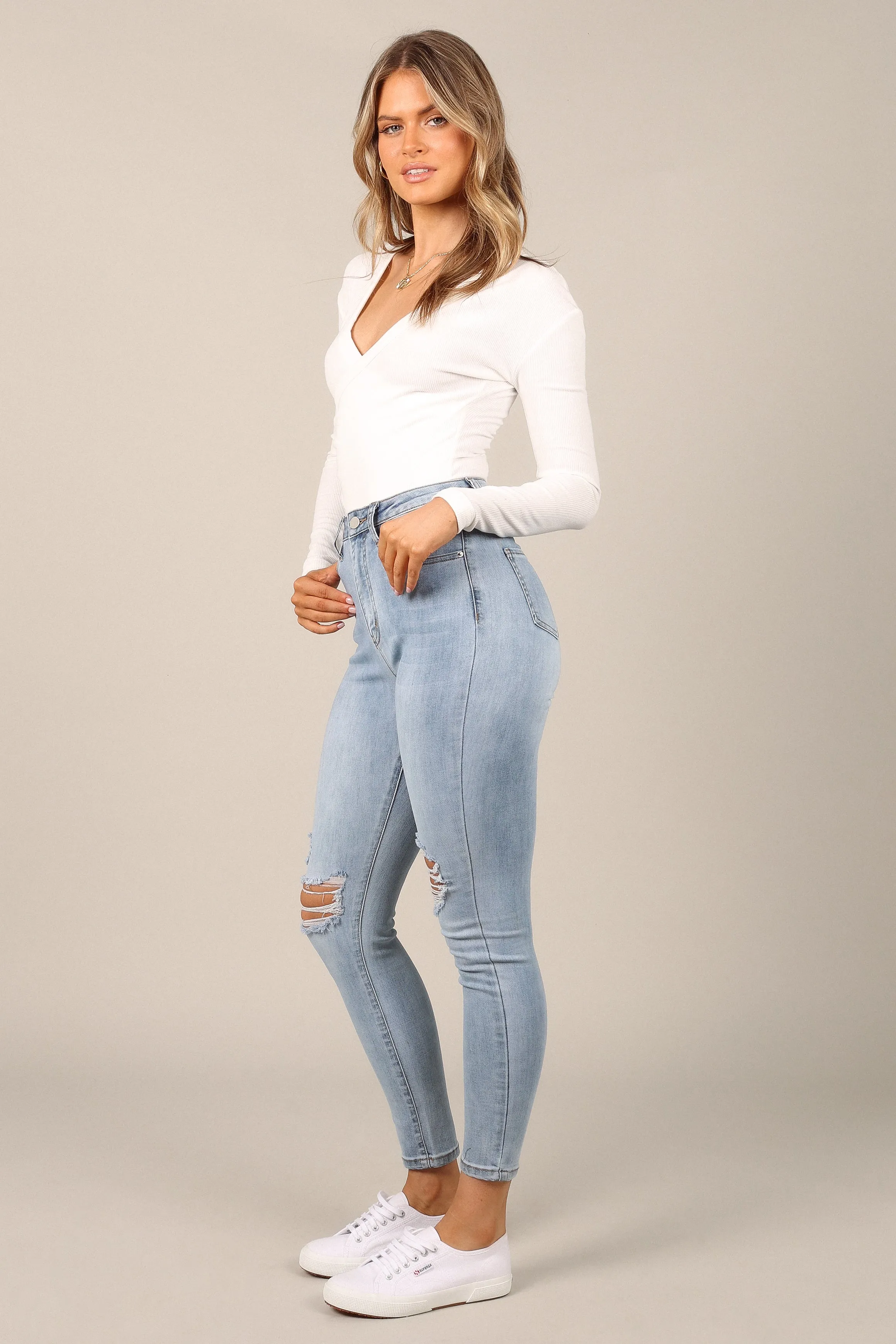 Grace Jeans - Light Blue Wash sold by Petal & Pup product image thumbnail 4