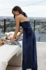 Aria Velvet Jumpsuit - Sapphire sold by Petal & Pup