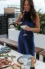 Aria Velvet Jumpsuit - Sapphire sold by Petal & Pup