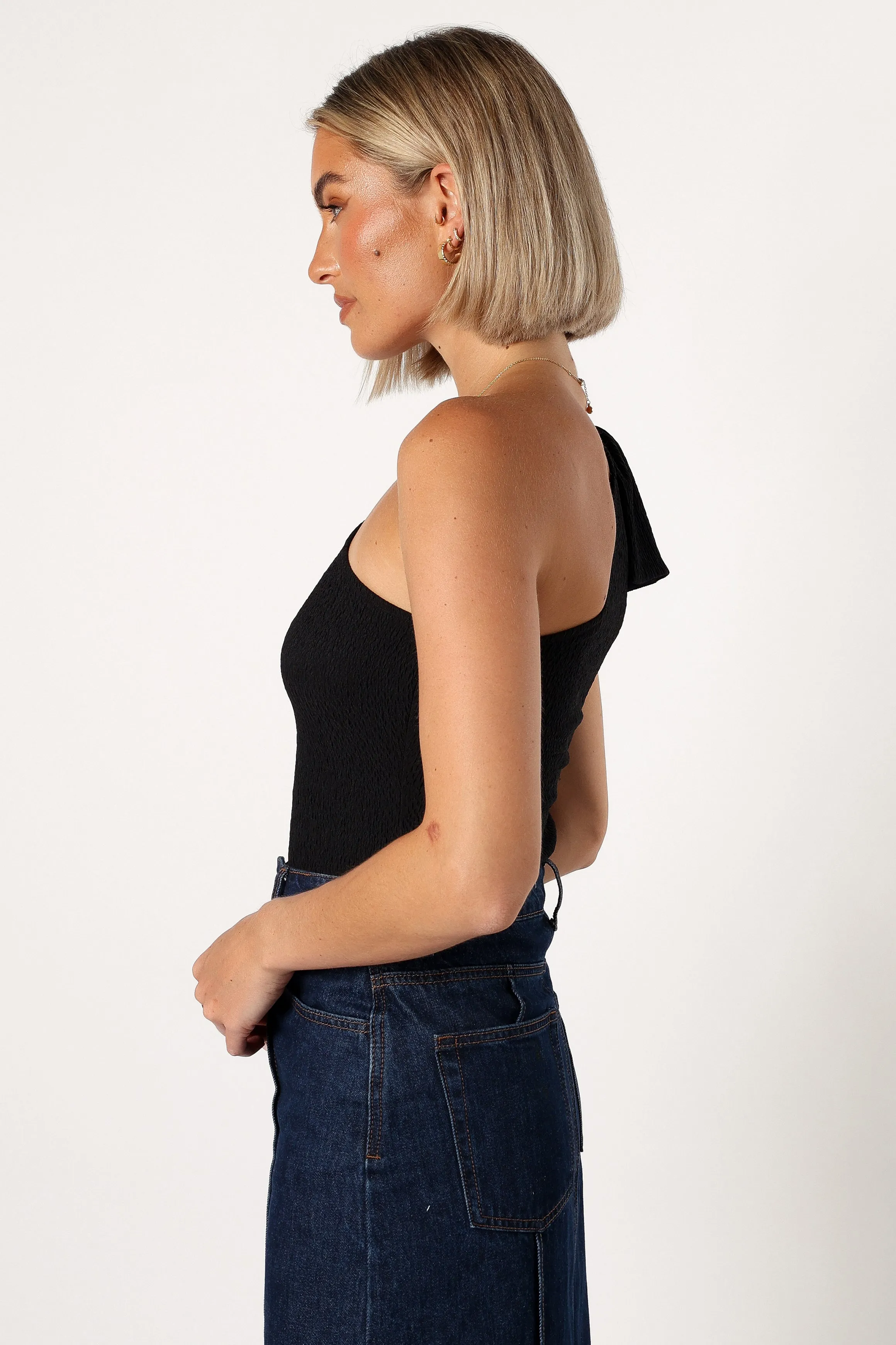 Jordana One Shoulder Bodysuit - Black sold by Petal & Pup product image thumbnail 4