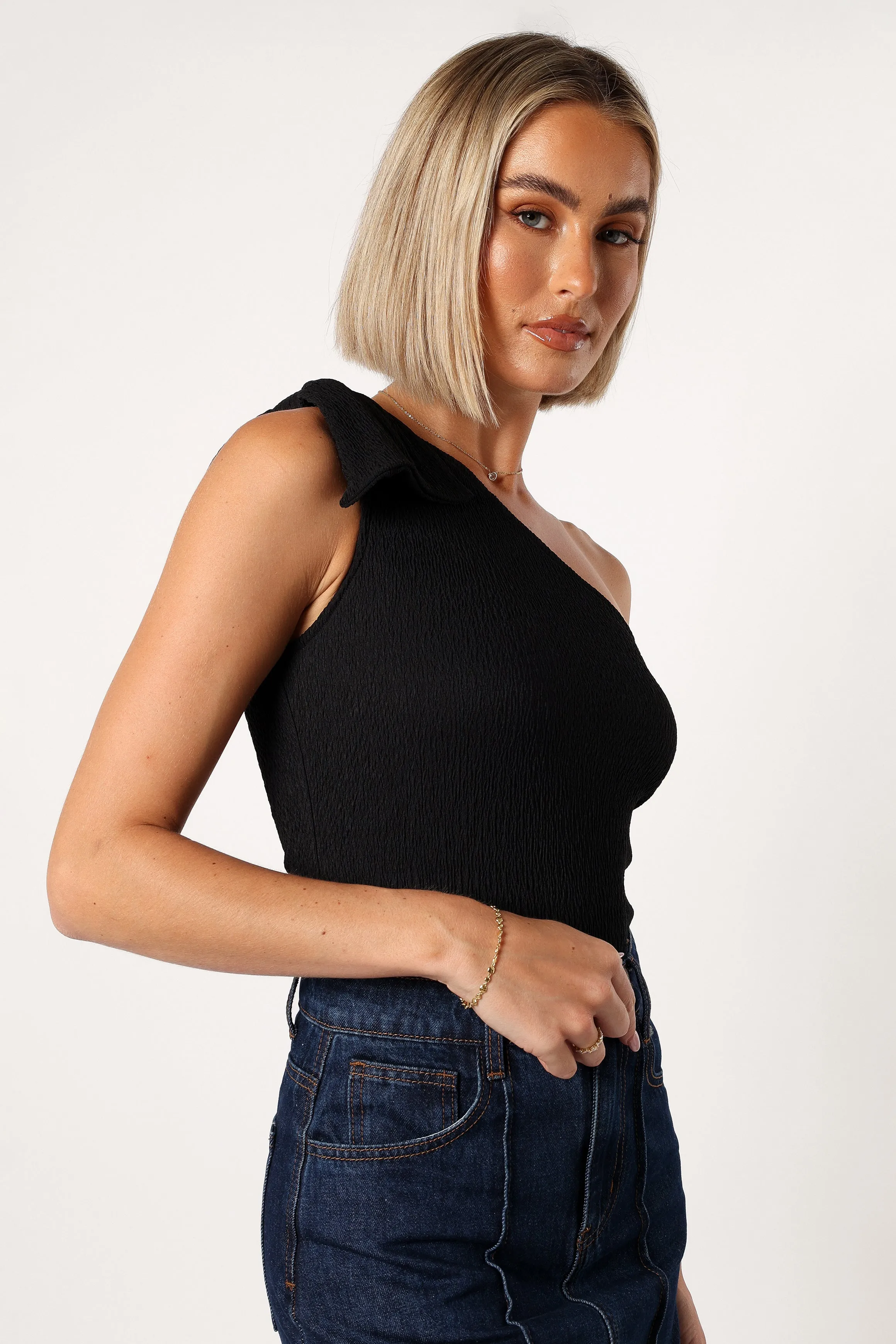 Jordana One Shoulder Bodysuit - Black sold by Petal & Pup product image thumbnail 3