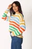 Sasha Multi Stripe Crewneck Knit Sweater - Multi sold by Petal & Pup