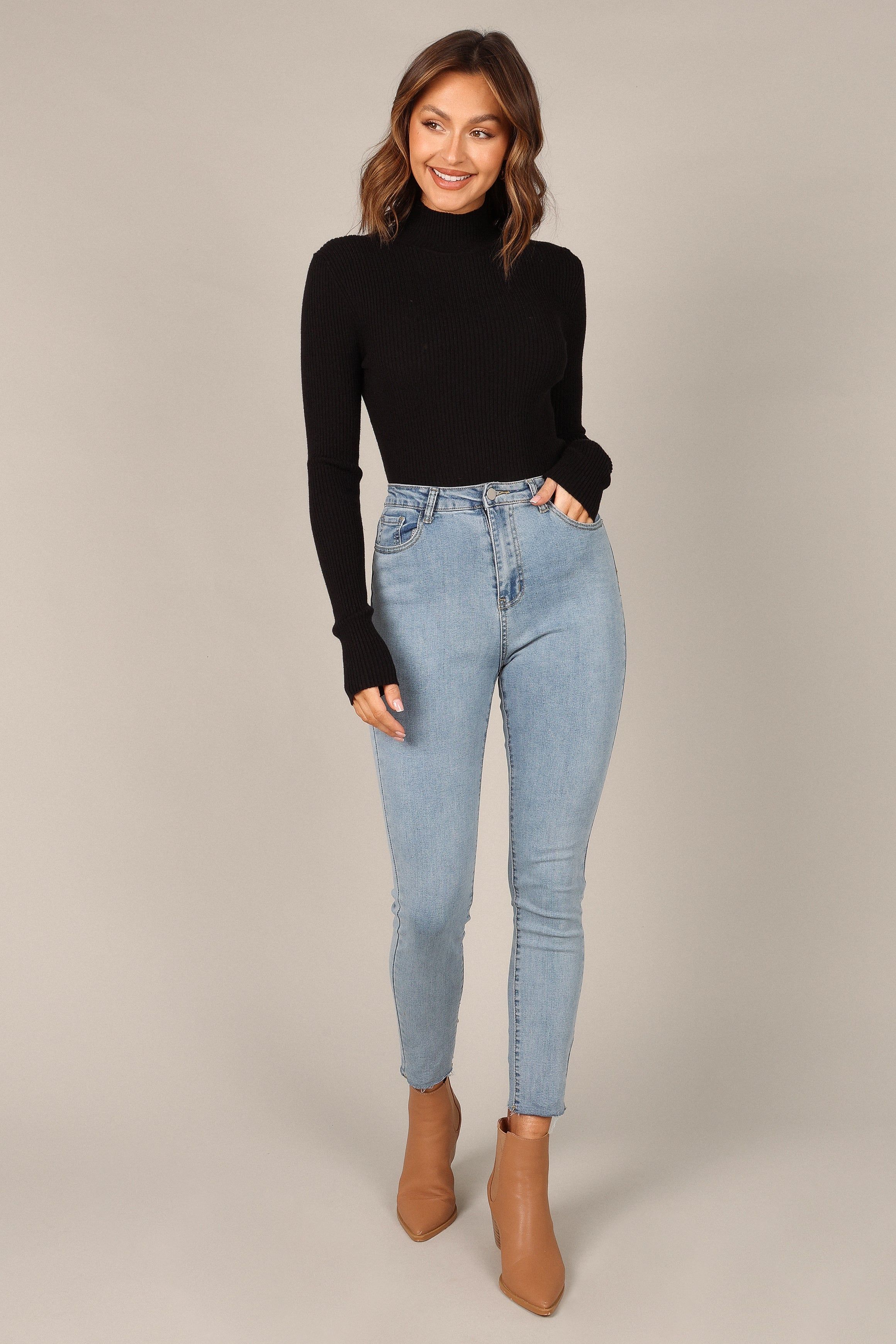 Alyssa Jeans - Mid Blue Wash sold by Petal & Pup