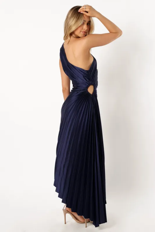 Kleo One Shoulder Maxi Dress - Navy sold by Petal & Pup