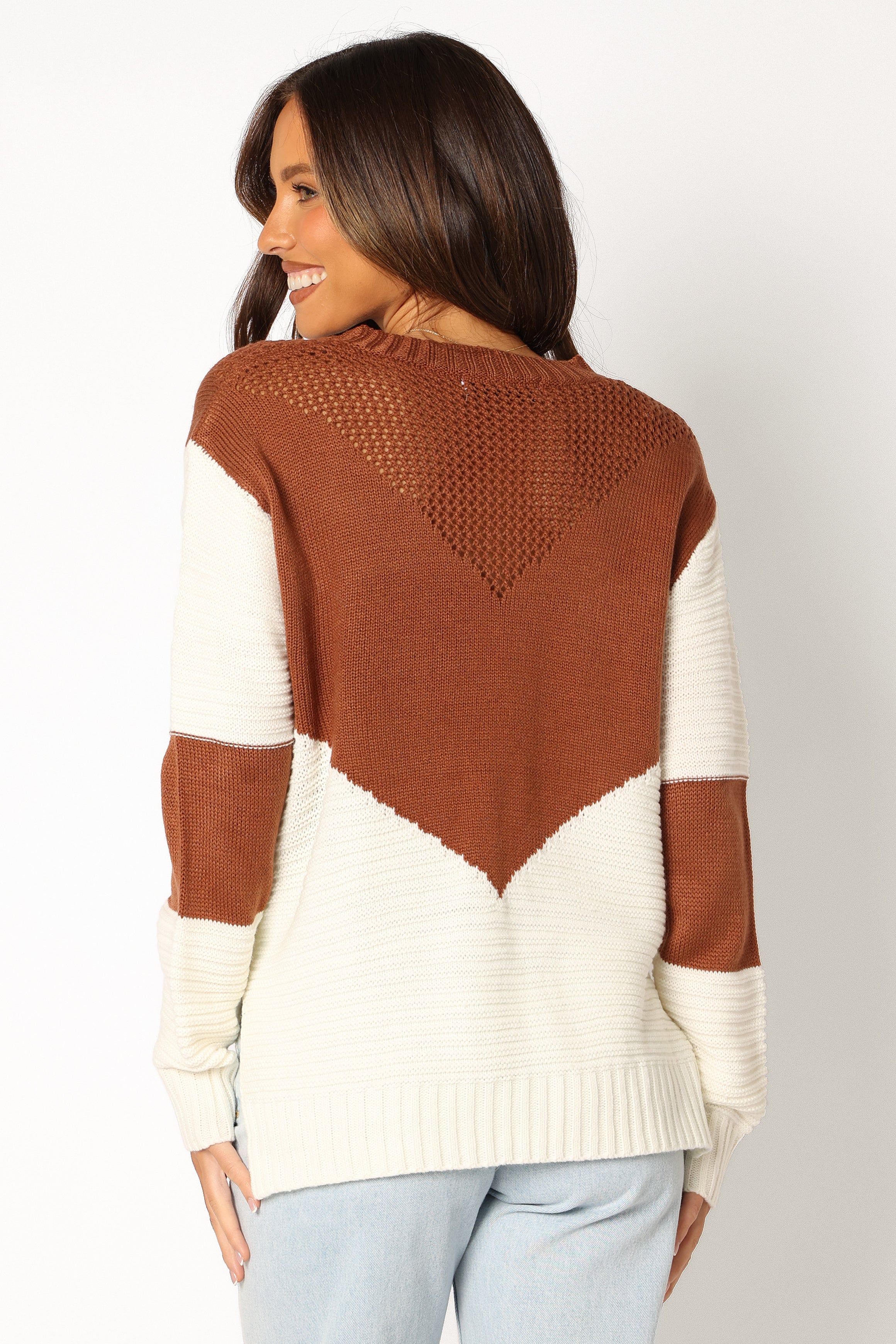 Lauryn Knit Sweater - Ivory/Camel sold by Petal & Pup product image thumbnail 4