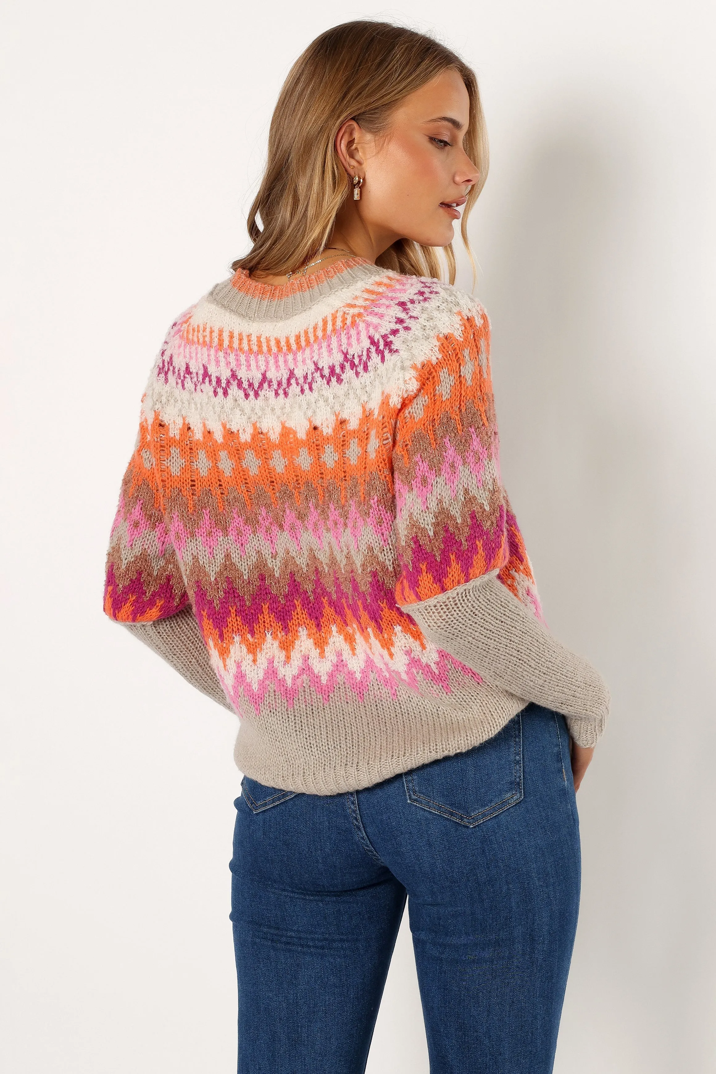 Emerson Fairisle Knit Sweater - Orange/Pink sold by Petal & Pup product image thumbnail 5