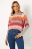 Emerson Fairisle Knit Sweater - Orange/Pink sold by Petal & Pup