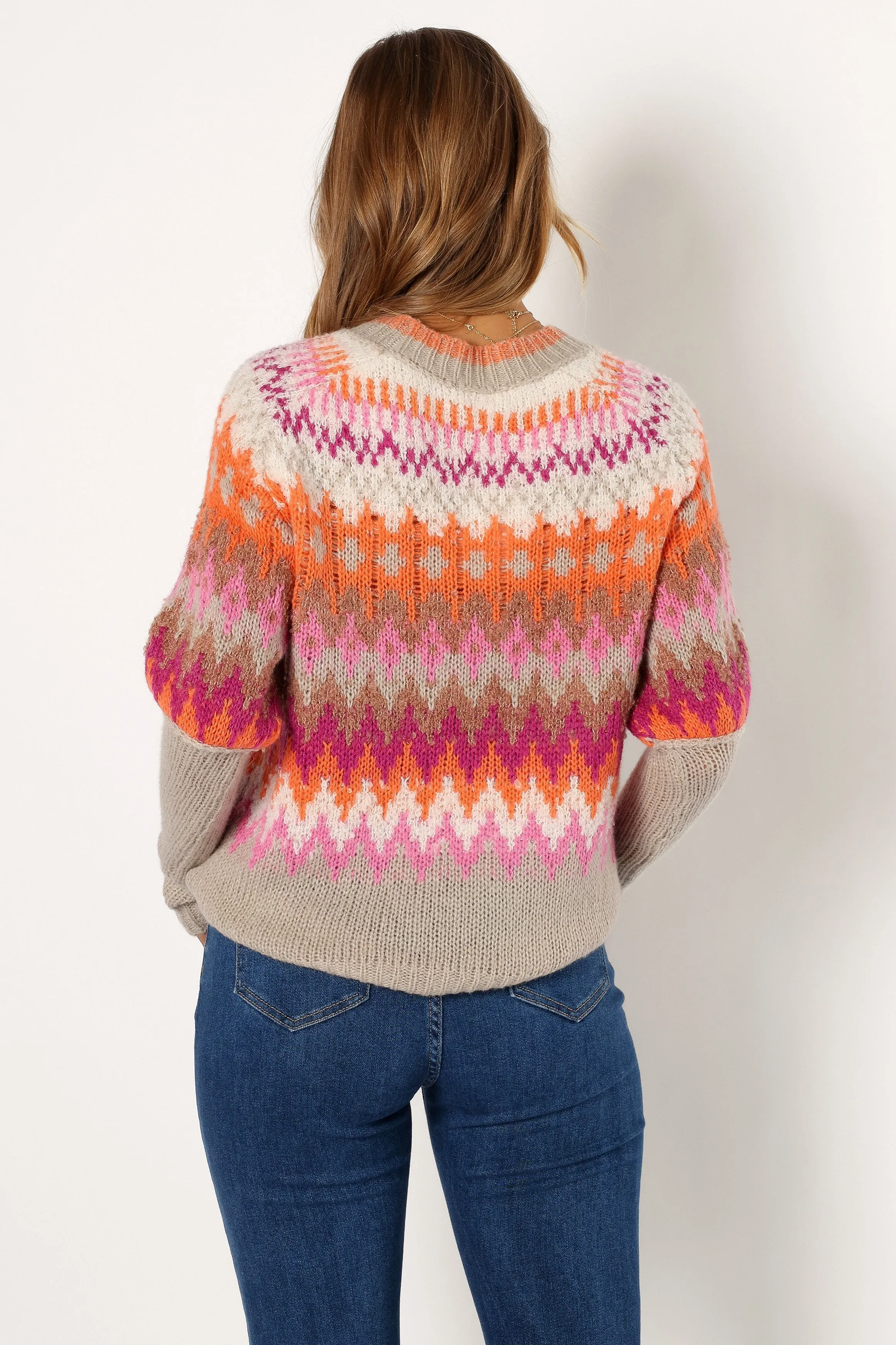 Emerson Fairisle Knit Sweater - Orange/Pink sold by Petal & Pup product image thumbnail 4