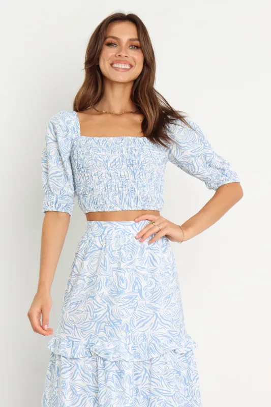 Zoe Top - Blue sold by Petal & Pup