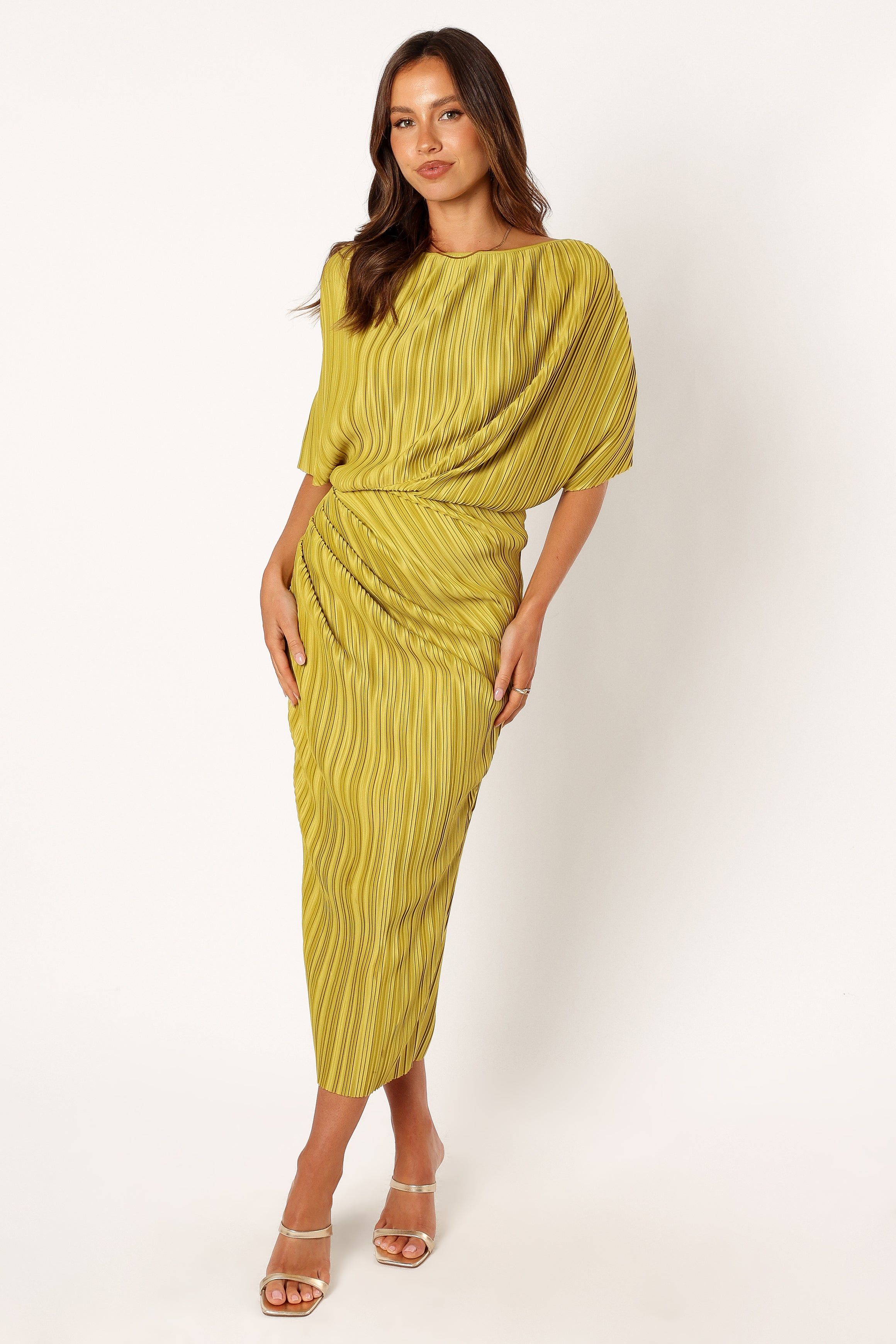Purdie Off Shoulder Midi Dress - Kiwi sold by Petal & Pup product image thumbnail 2