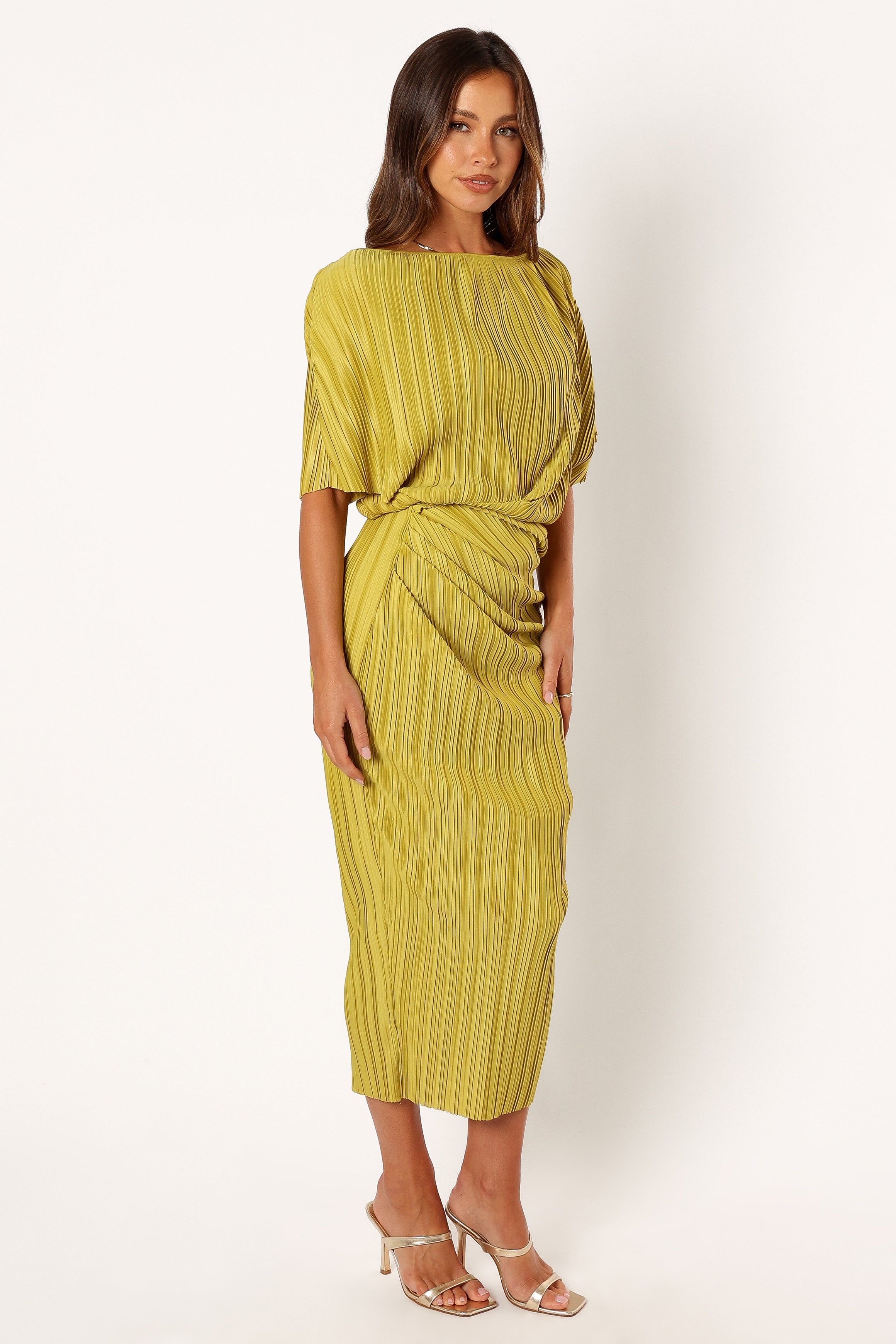 Purdie Off Shoulder Midi Dress - Kiwi sold by Petal & Pup product image thumbnail 5