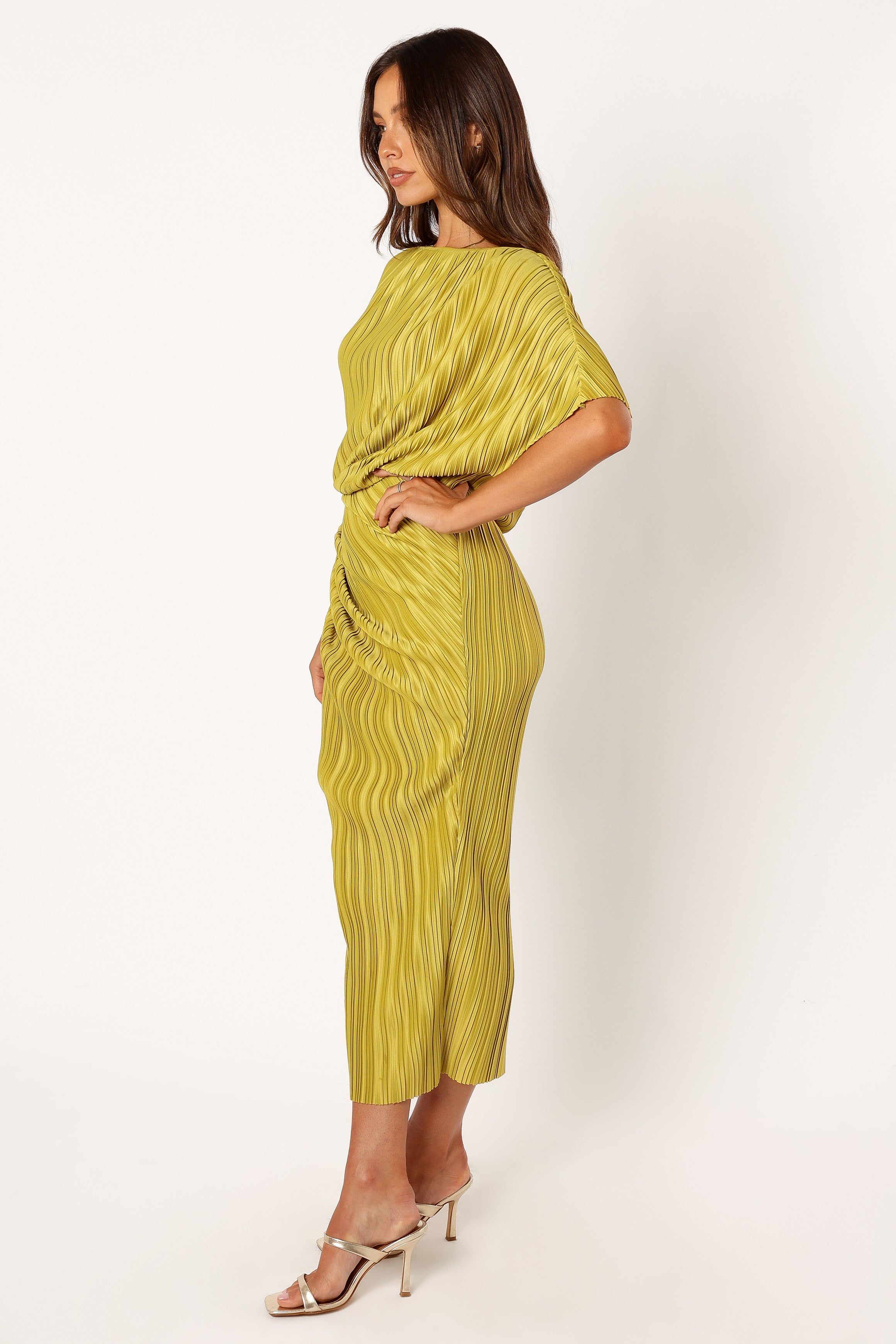 Purdie Off Shoulder Midi Dress - Kiwi sold by Petal & Pup product image thumbnail 3