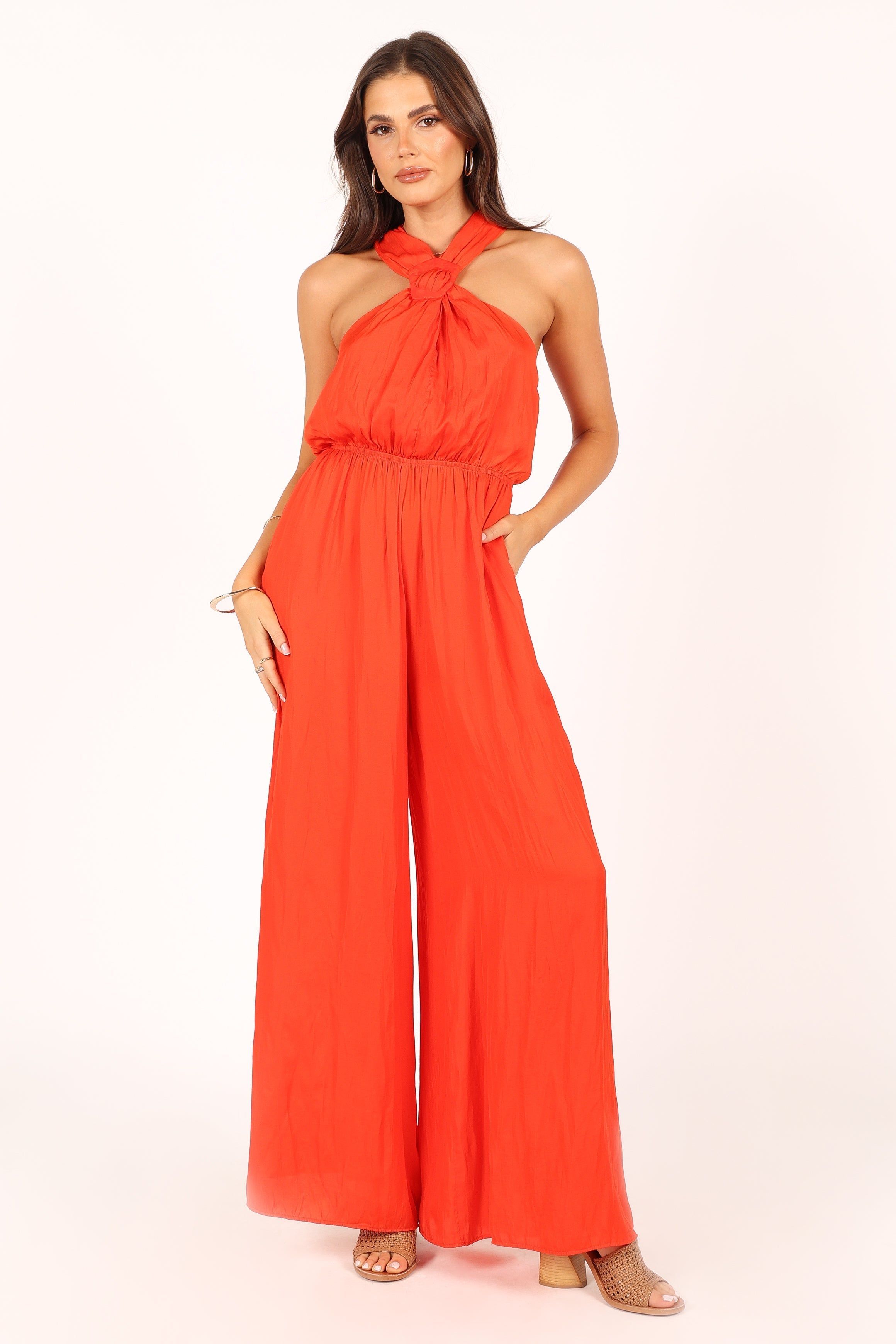 Dylan Wide Leg Jumpsuit - Red sold by Petal & Pup product image thumbnail 3