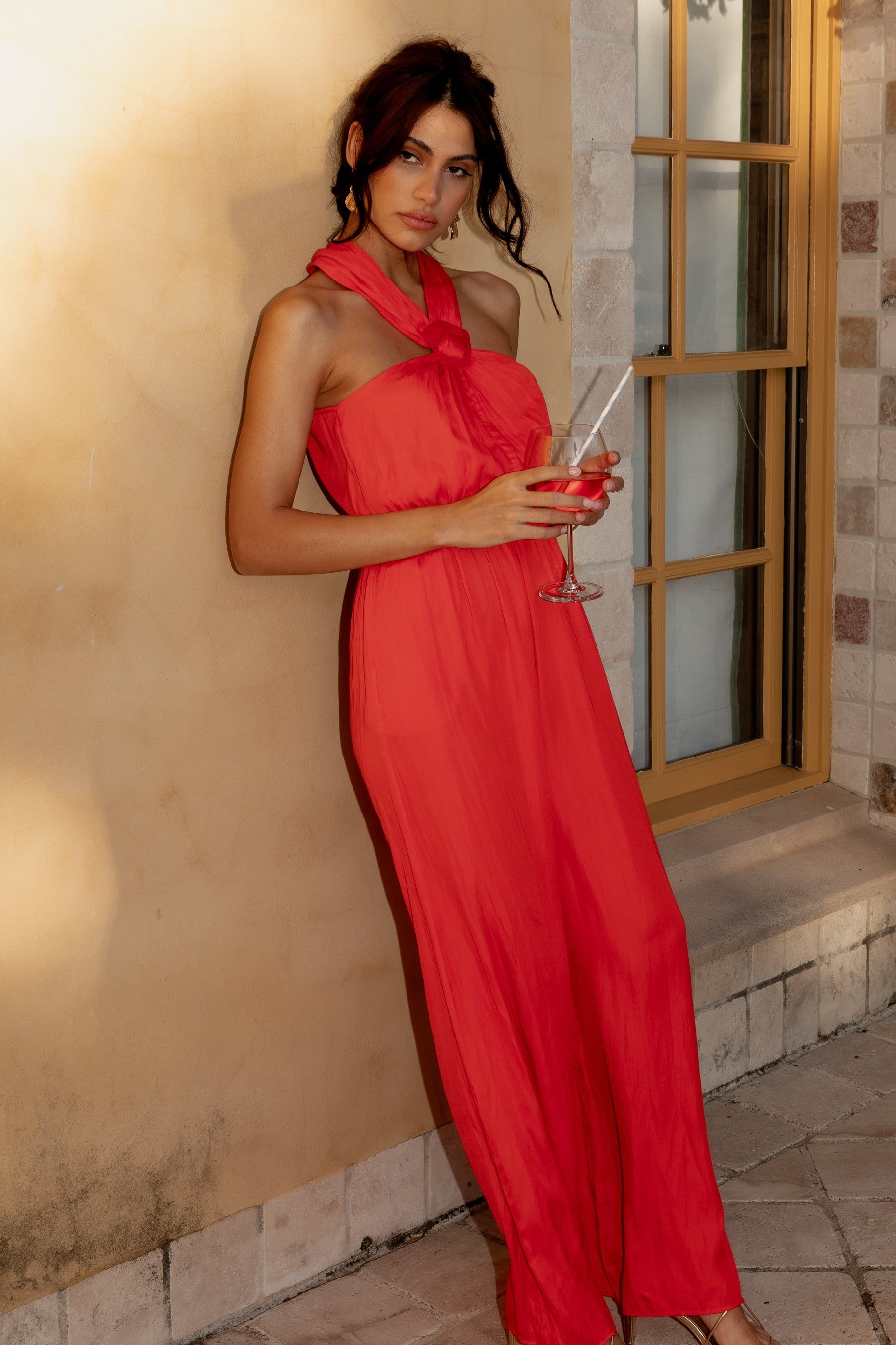 Dylan Wide Leg Jumpsuit - Red sold by Petal & Pup product image thumbnail 2