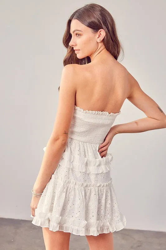 Sinead Strapless Mini Dress - White sold by Petal & Pup product image thumbnail 3