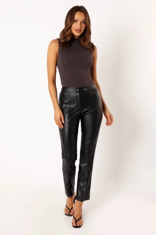Roxy Vegan Leather Pants - Black sold by Petal & Pup