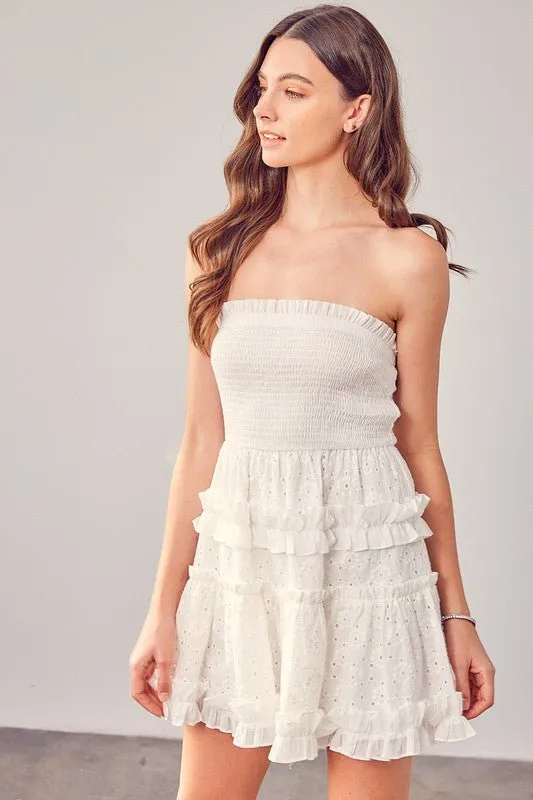 Sinead Strapless Mini Dress - White sold by Petal & Pup product image thumbnail 2