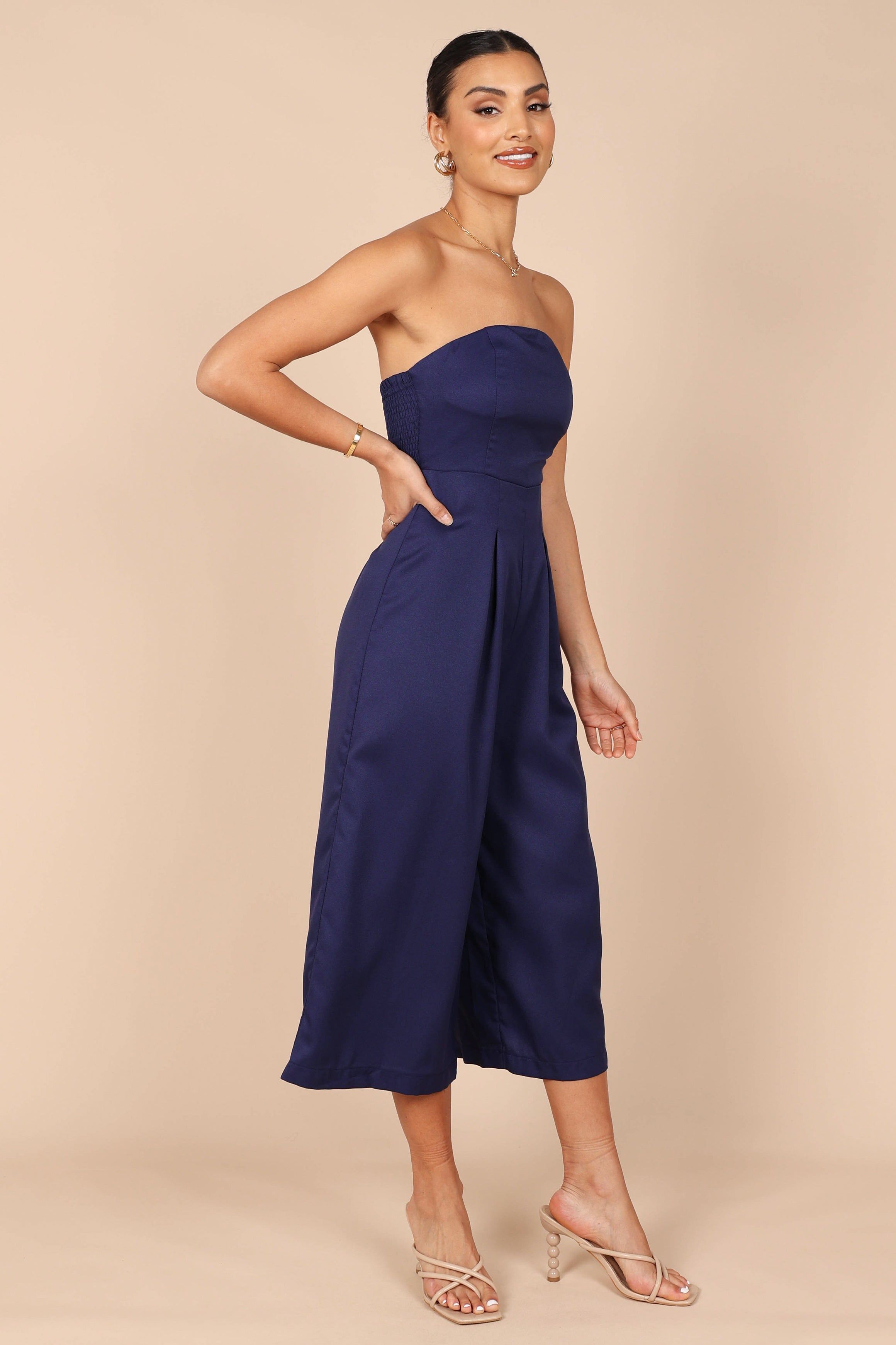 Jonie Strapless Jumpsuit - Navy sold by Petal & Pup product image thumbnail 4