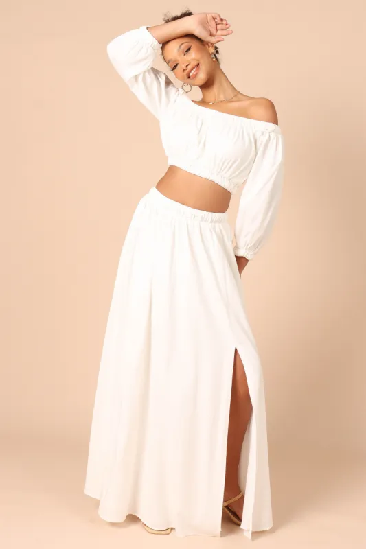 Zora Maxi Skirt - White sold by Petal & Pup