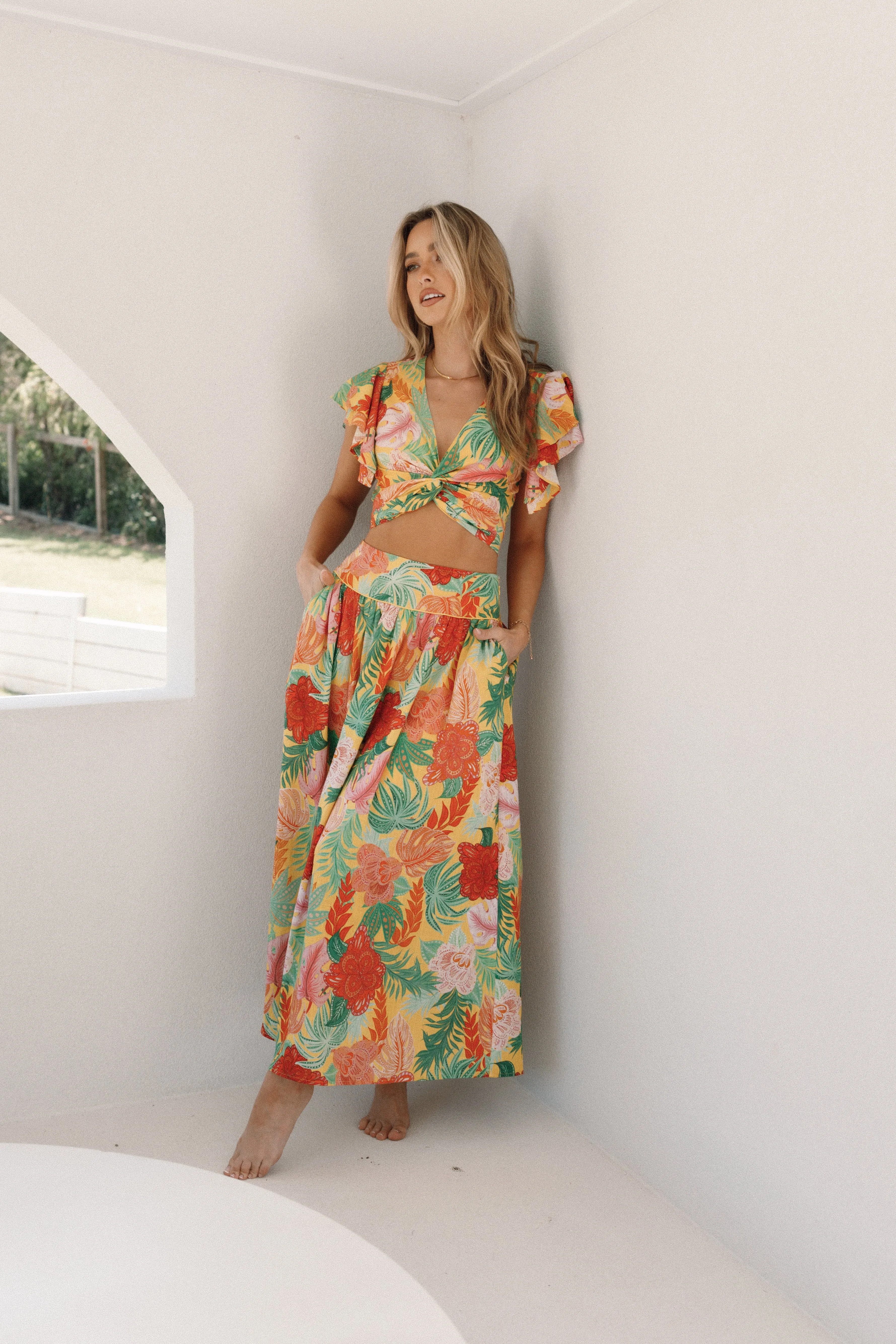 Miami Maxi Skirt - Leilani Print sold by Petal & Pup