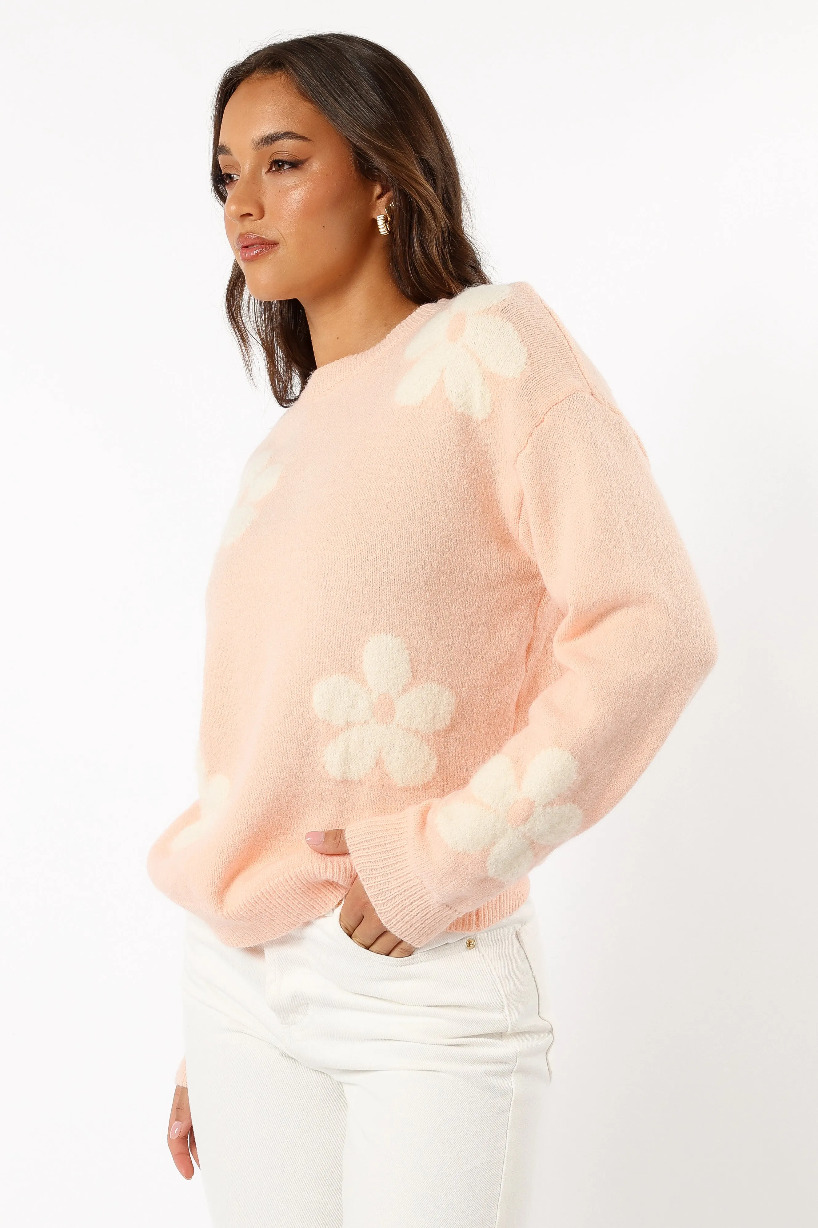 Charlie Flower Knit Sweater - Pink sold by Petal & Pup product image thumbnail 5
