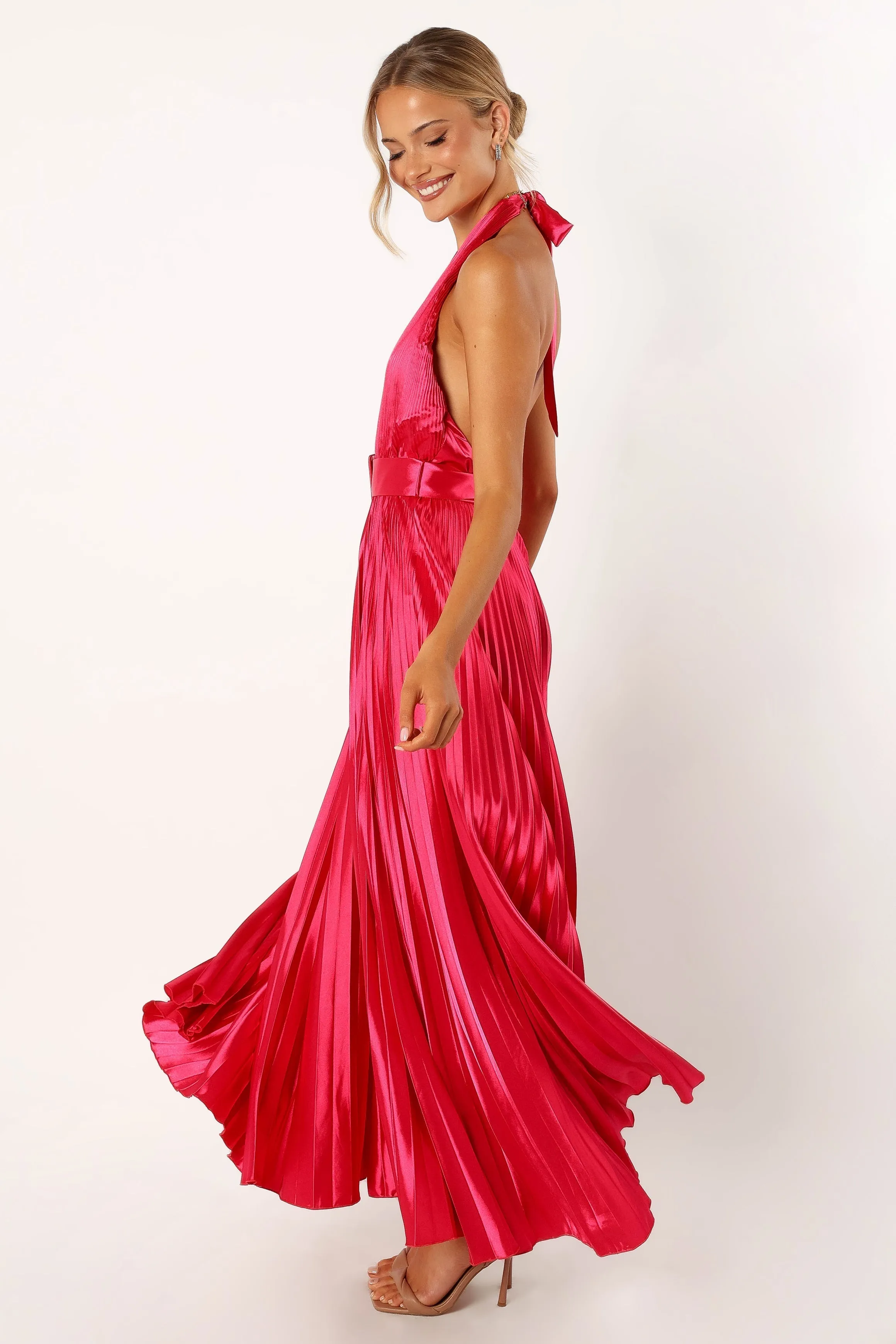 Greta Halterneck Maxi Dress - Magenta sold by Petal & Pup product image thumbnail 2