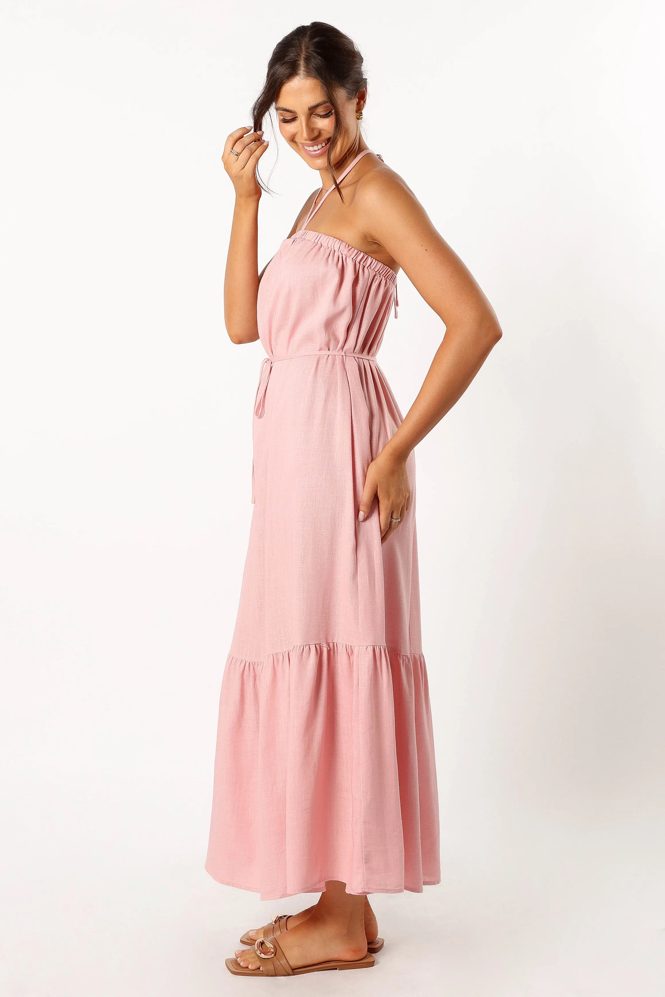 View Halterneck Maxi Dress - Pink sold by Petal & Pup product image thumbnail 5