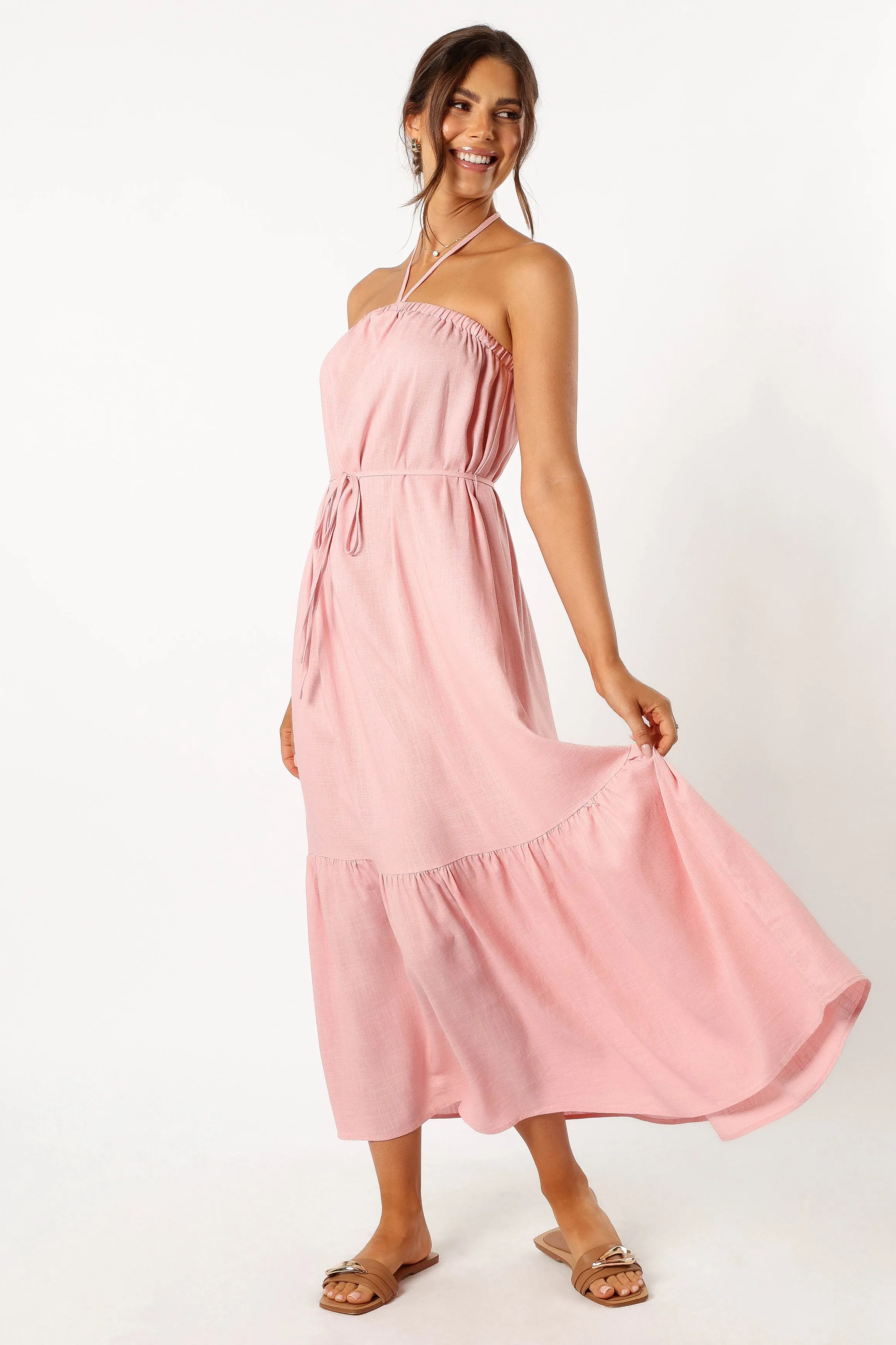 View Halterneck Maxi Dress - Pink sold by Petal & Pup product image thumbnail 2