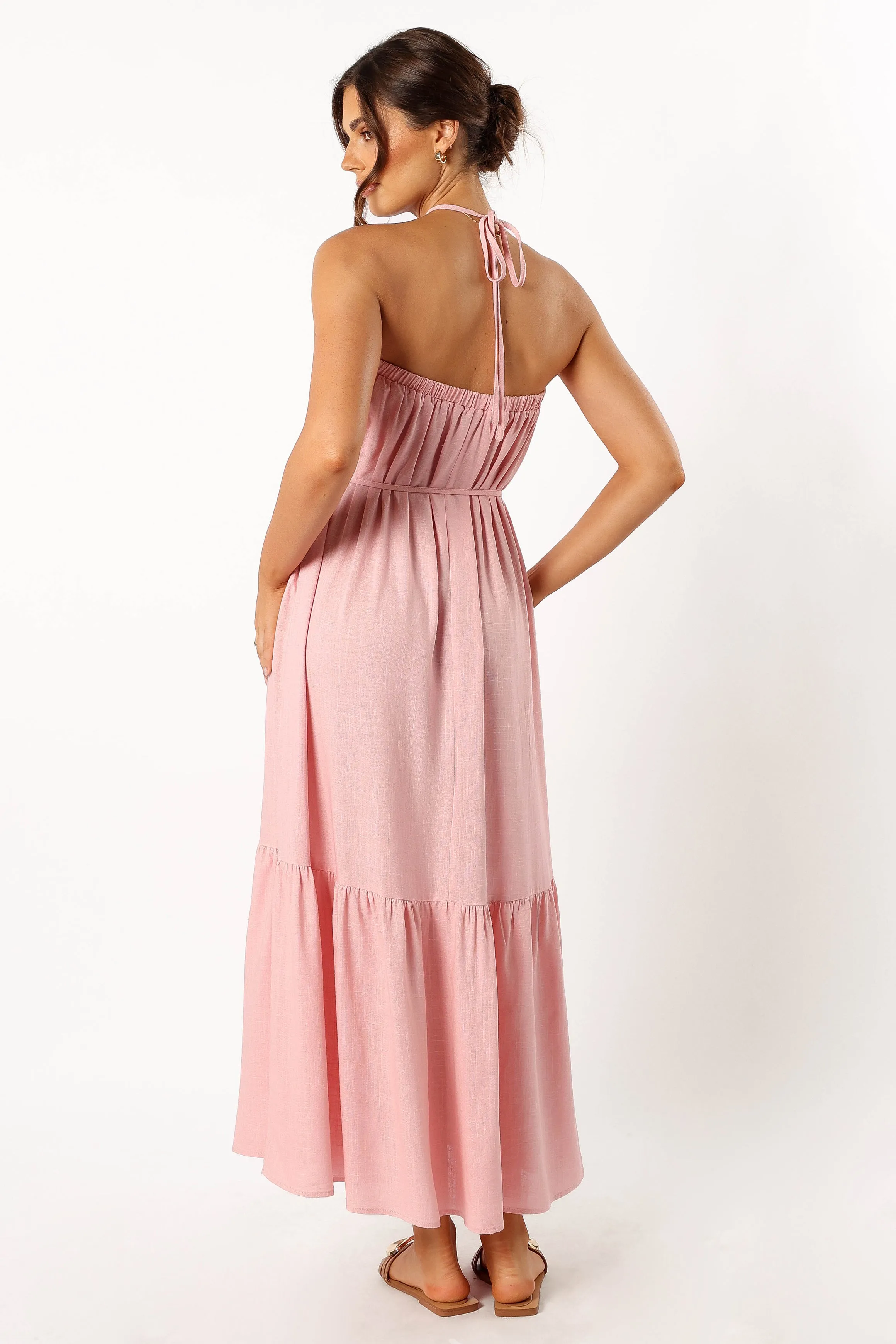 View Halterneck Maxi Dress - Pink sold by Petal & Pup product image thumbnail 4