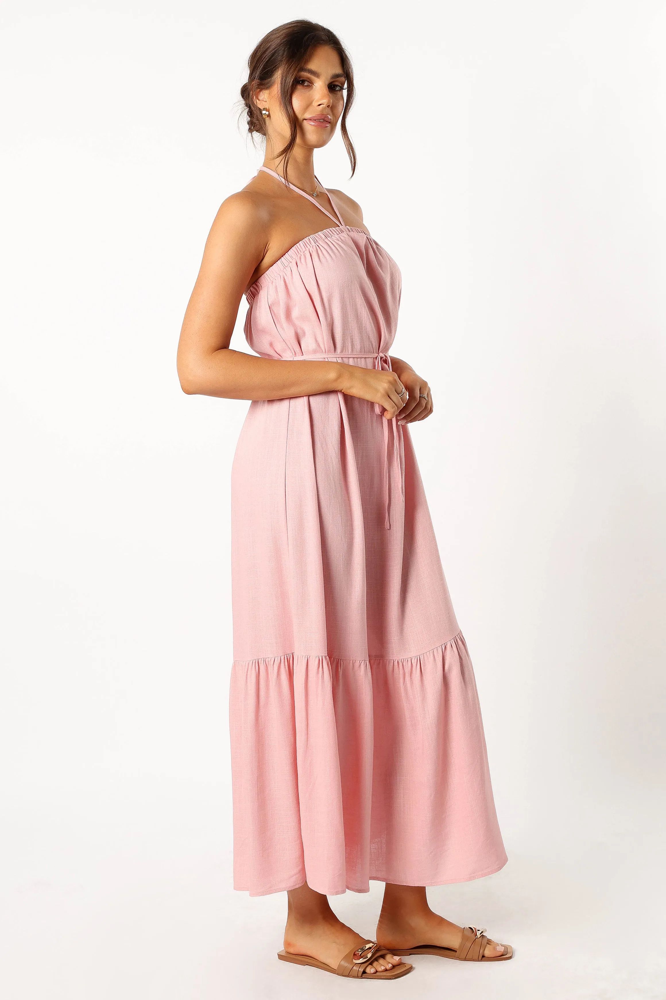 View Halterneck Maxi Dress - Pink sold by Petal & Pup product image thumbnail 3