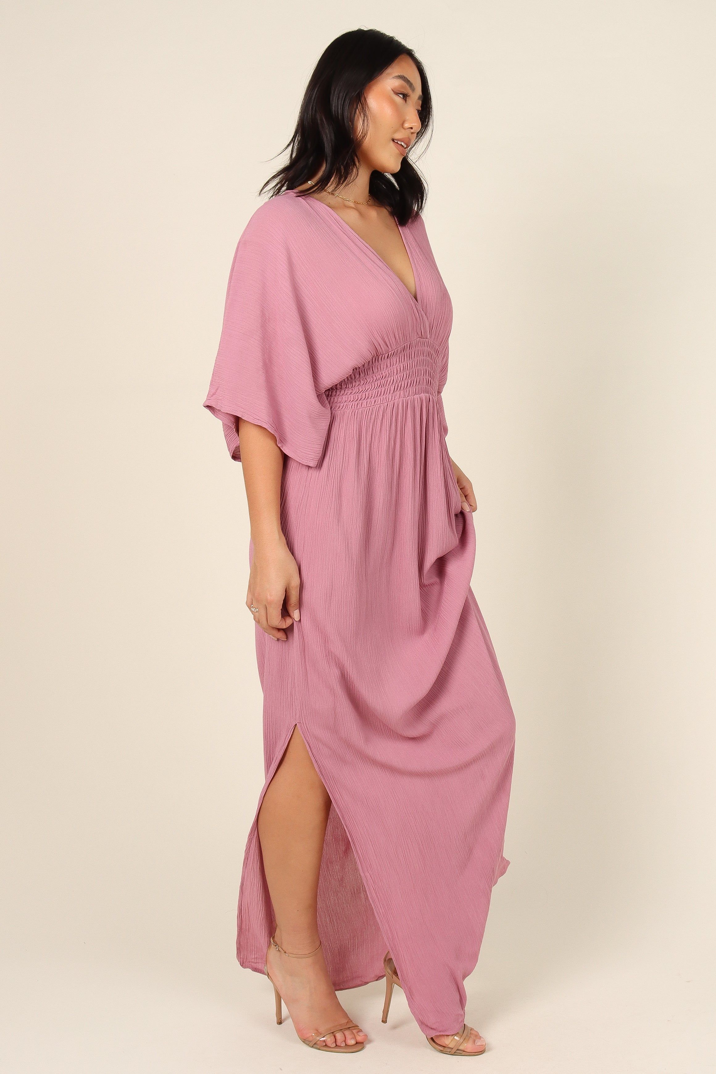 Una Shirred Waist Maxi Dress - Mauve sold by Petal & Pup product image thumbnail 6