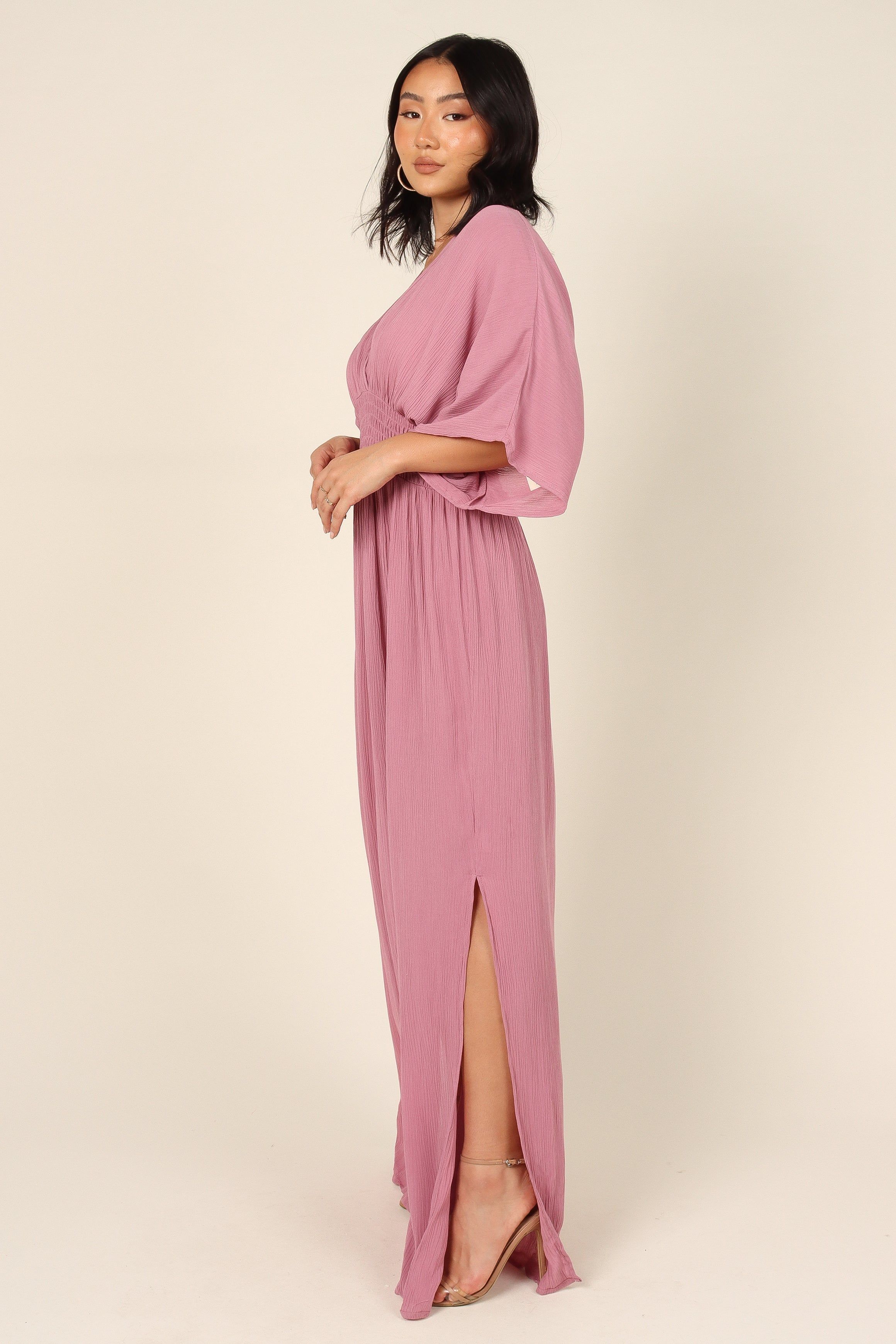 Una Shirred Waist Maxi Dress - Mauve sold by Petal & Pup product image thumbnail 5