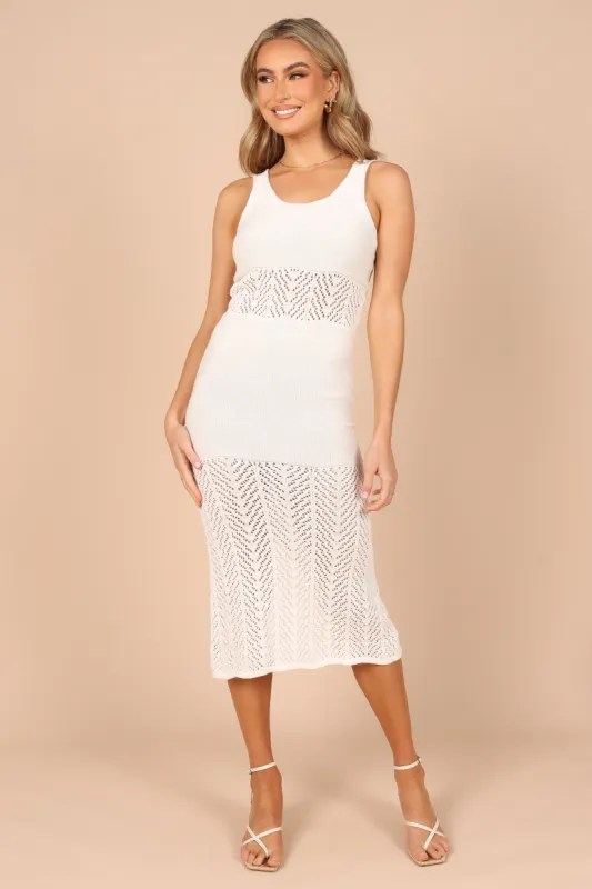 Ateia Knit Midi Dress - White sold by Petal & Pup