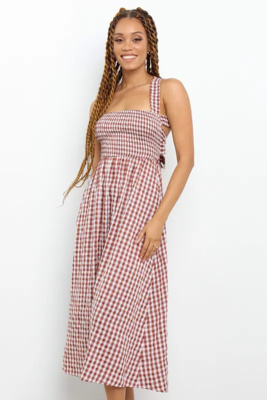 Sumi Dress - Chocolate Gingham sold by Petal & Pup
