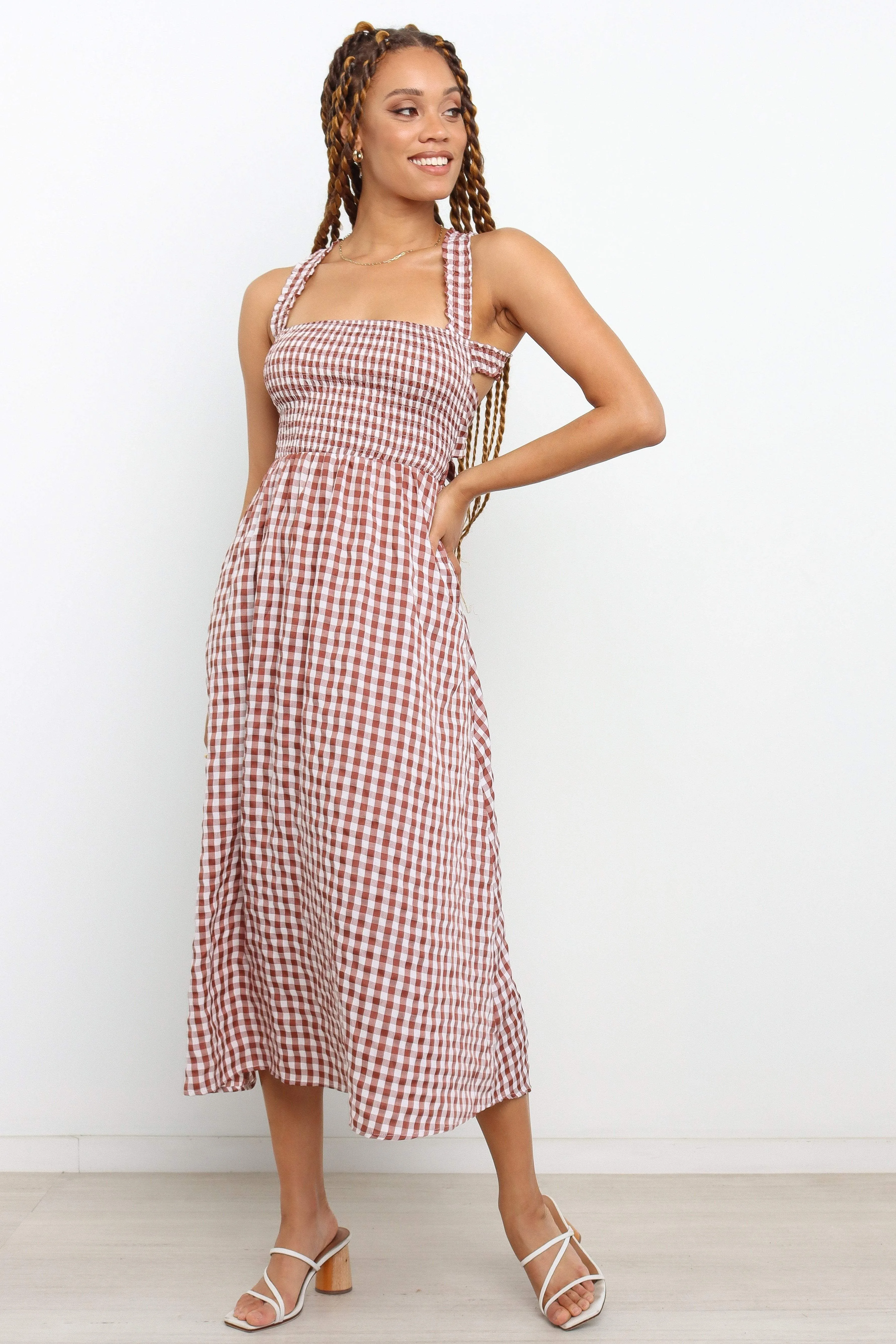 Sumi Dress - Chocolate Gingham sold by Petal & Pup product image thumbnail 4
