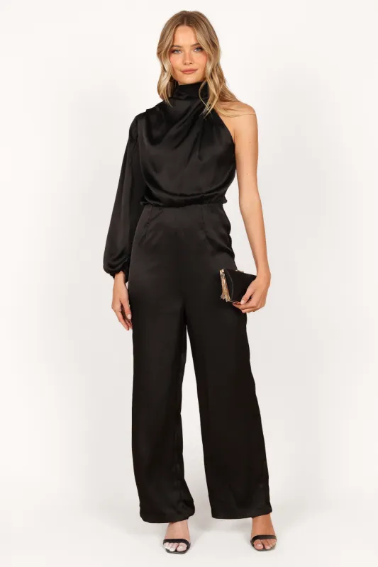 Savannah One Sleeve Jumpsuit - Black sold by Petal & Pup
