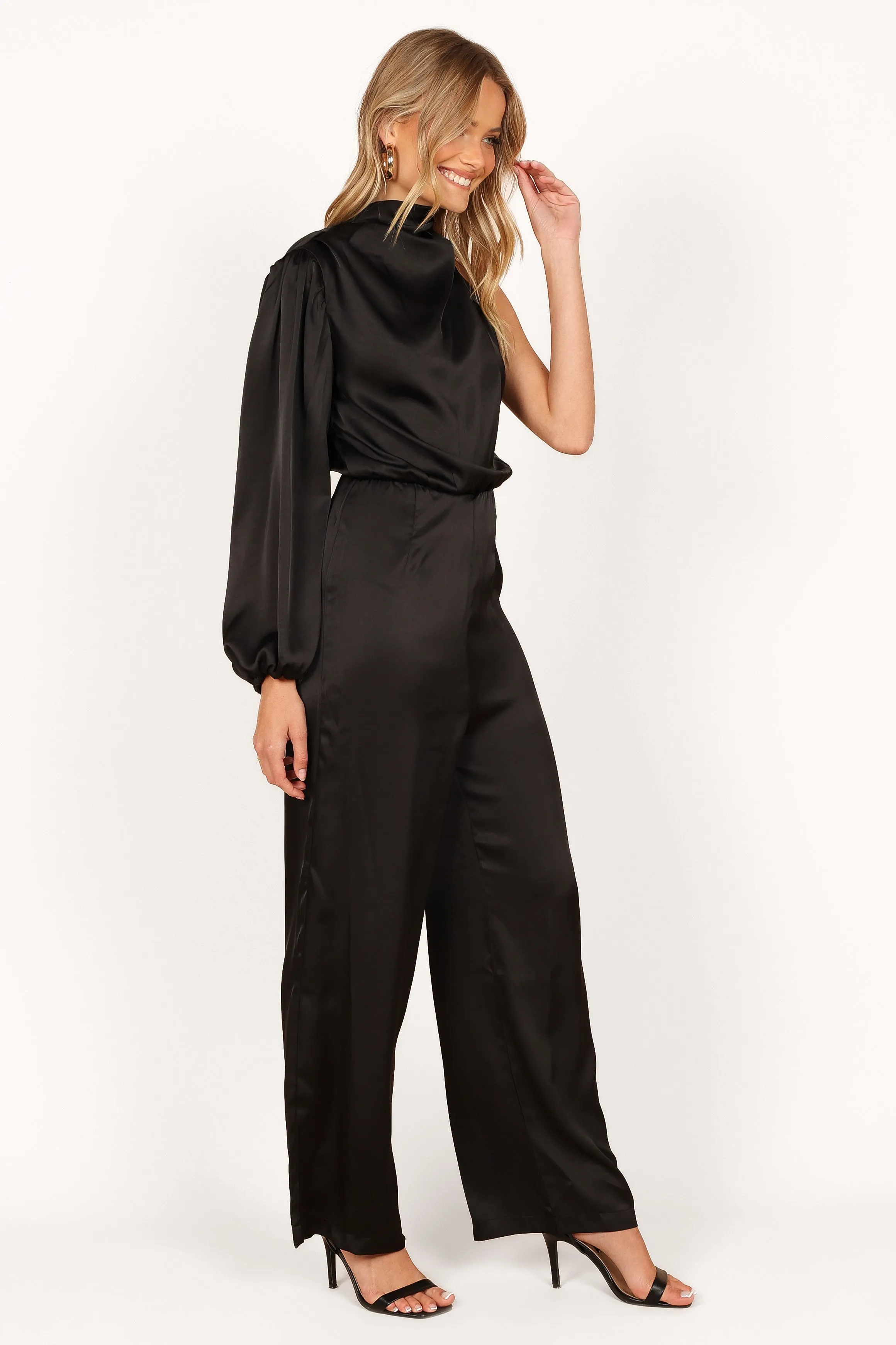 Savannah One Sleeve Jumpsuit - Black sold by Petal & Pup product image thumbnail 5