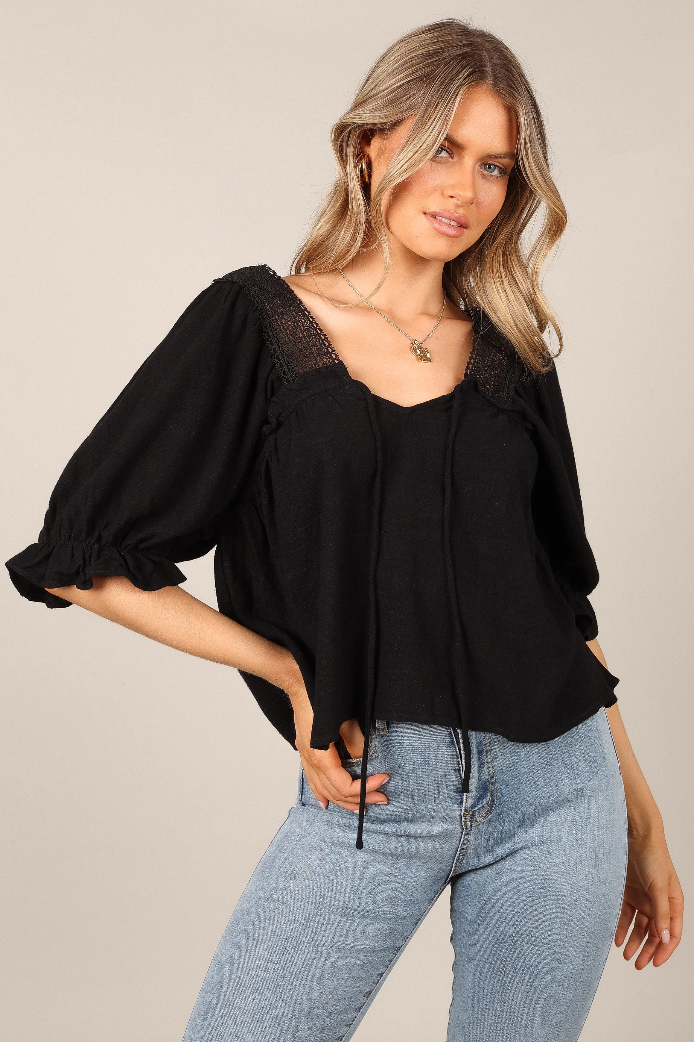 Frankie Top - Black sold by Petal & Pup