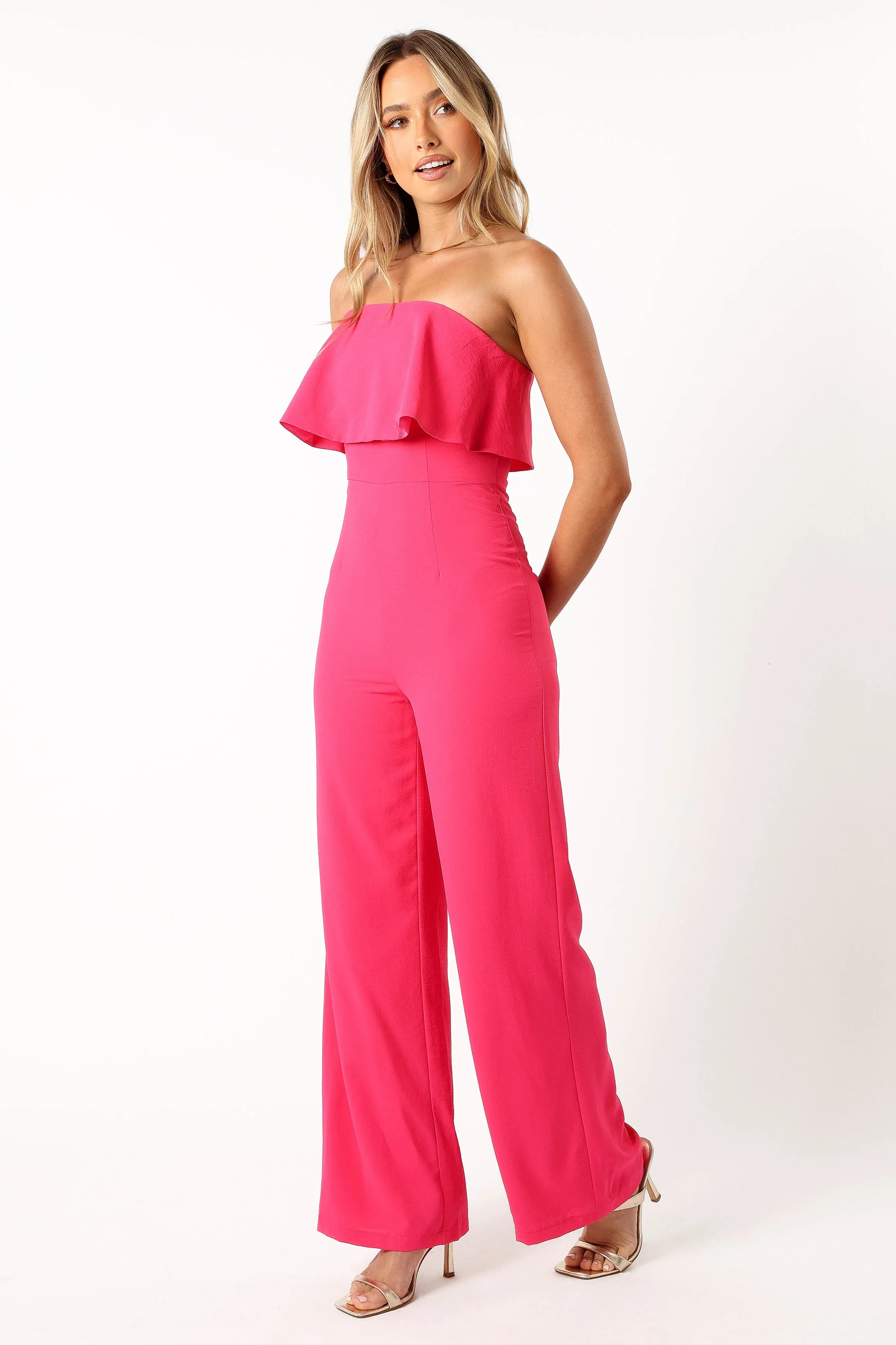 Annabella Strapless Jumpsuit - Hot Pink sold by Petal & Pup product image thumbnail 4