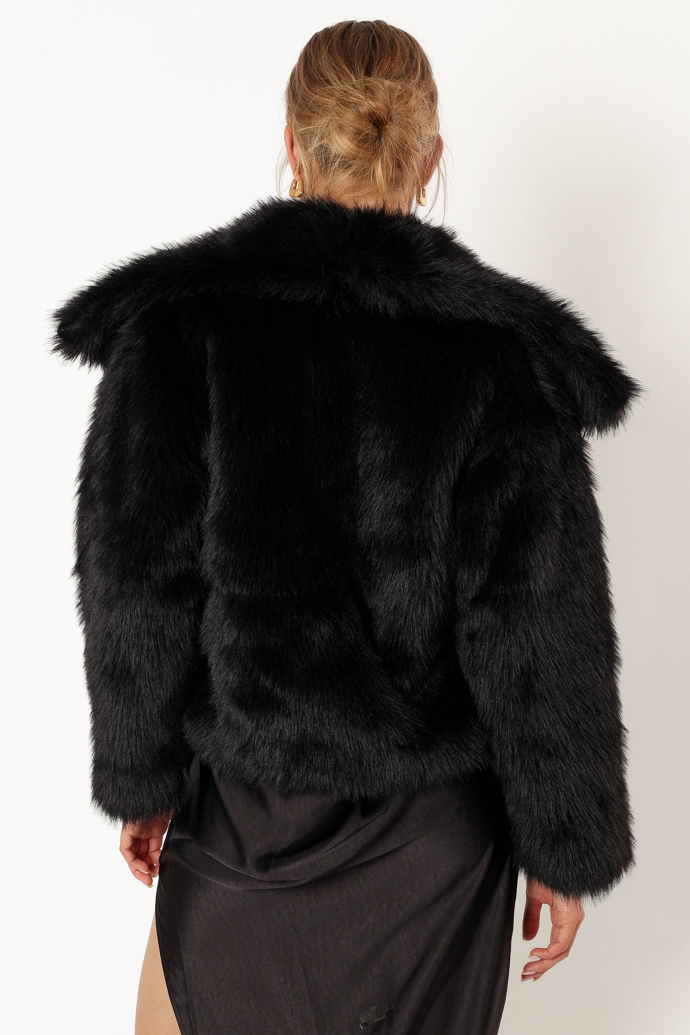 Sarai Faux Fur Jacket - Black sold by Petal & Pup product image thumbnail 5