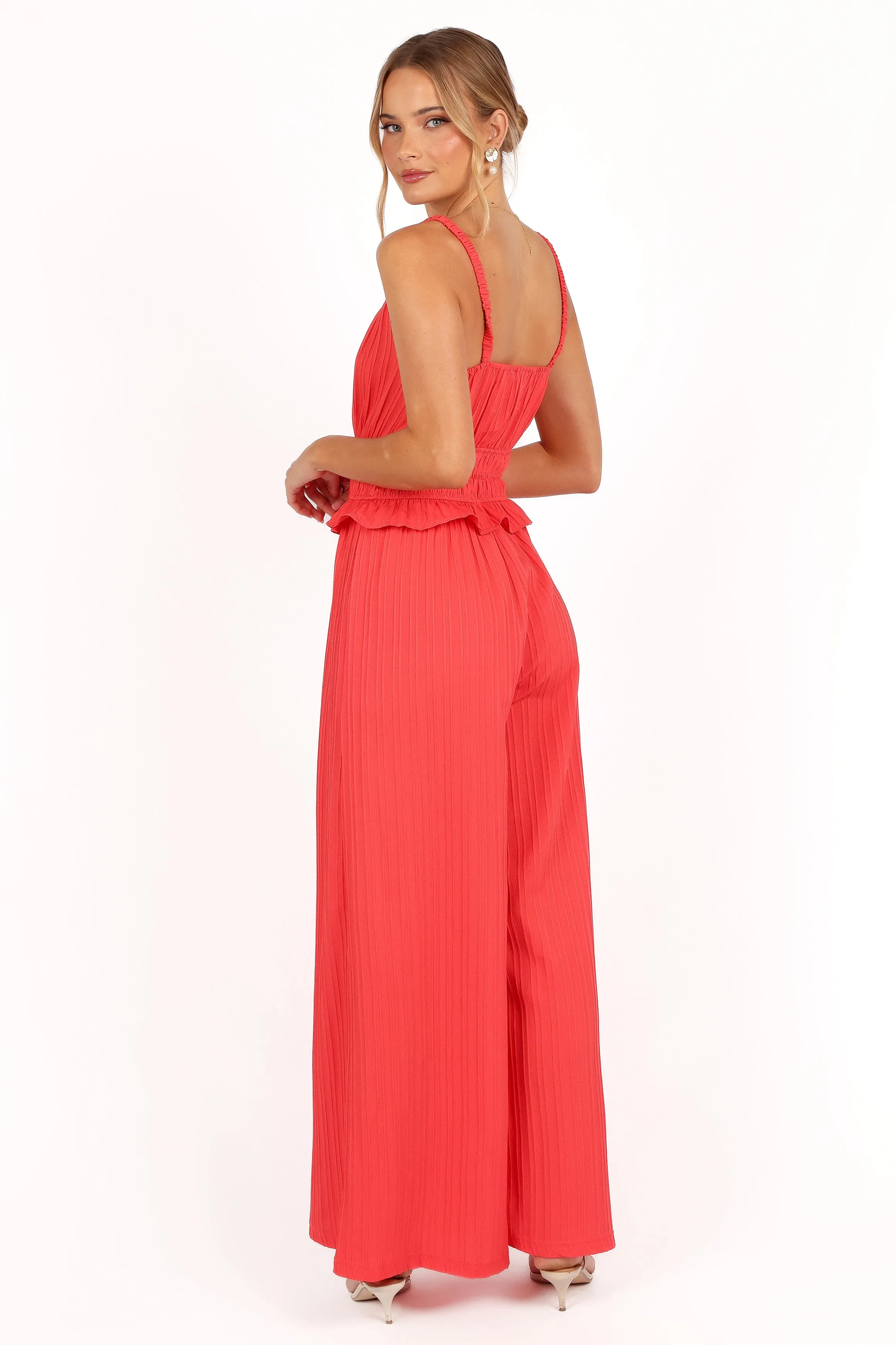 Camry Jumpsuit - Coral Red sold by Petal & Pup product image thumbnail 3