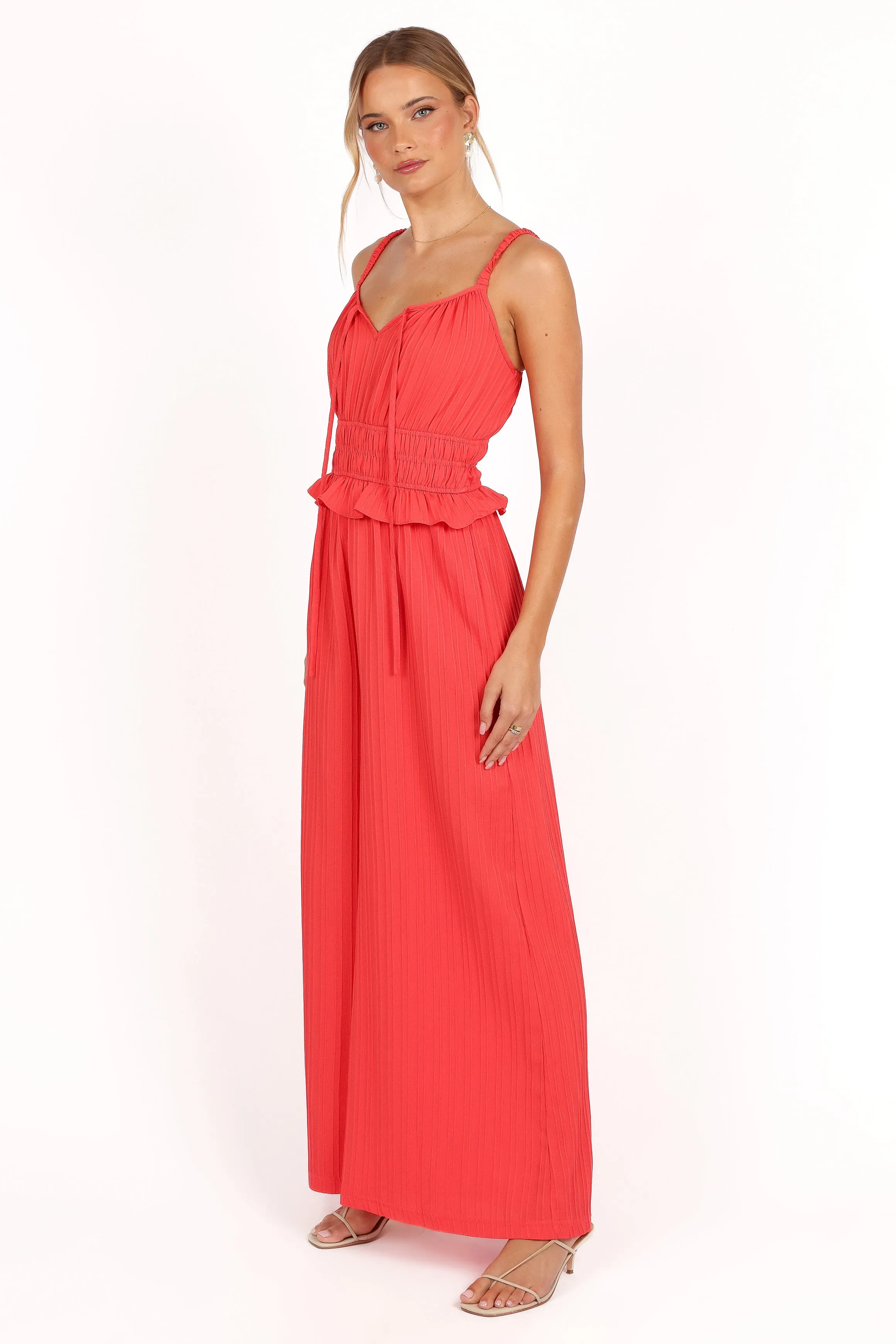 Camry Jumpsuit - Coral Red sold by Petal & Pup product image thumbnail 2